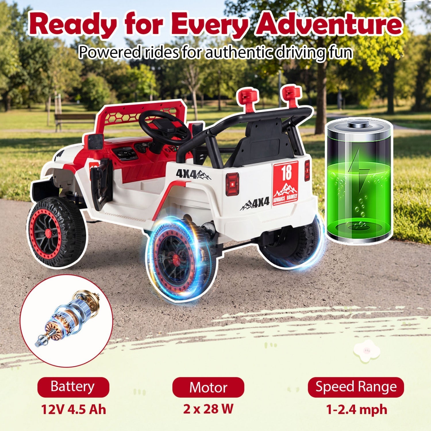 12V Kids Ride On Truck with Remote Control and 3 Speeds