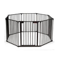 Adjustable Panel Baby Safe Metal Gate Play Yard-Black