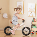 12 Inch Toddler Balance Bike with Height Adjustable Handlebar and Seat-White