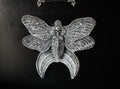 Death's Head Moth Magnet, Hand Painted Resin Sculpture | Gothic Fantasy Decor | Death Moth Magnet for Fantasy and Gothic Decor