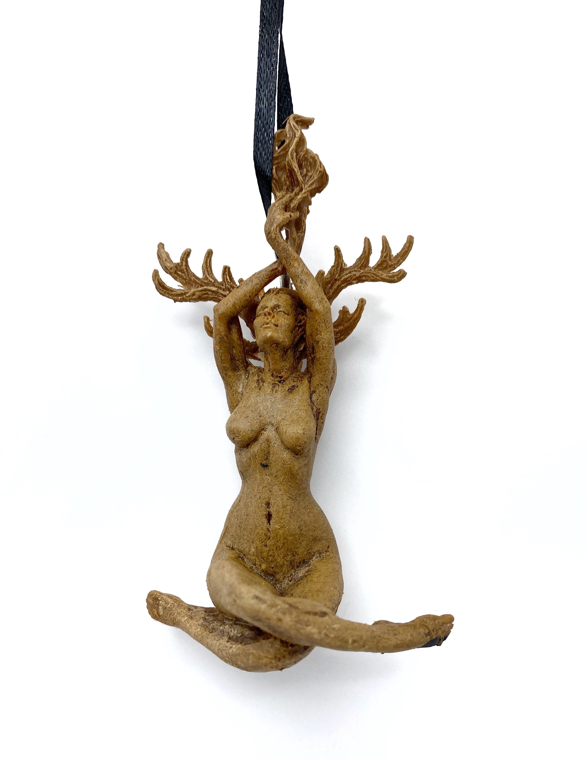 Prakrit Shakti: The Awakening Spirit, Hand Painted Resin Ornament |  Mythical Yoga Meditation Figurine | Goddess Ornament for Yoga Lovers