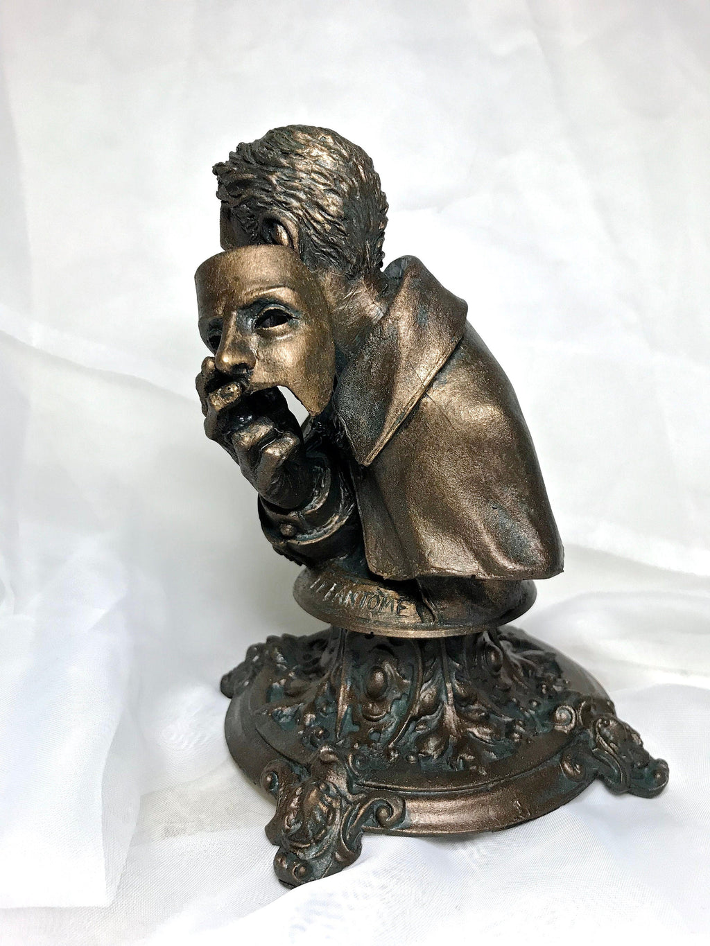 Phantom of the Opera Bust, Hand Painted Resin Sculpture |. Halloween Monster Opera Ghost Figurine | Gothic Art for Spooky Home Decor