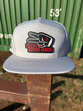 PL Series Hydro Snapback- LIGHT GRAY- RUBBER LOGO w/LOVE BIG GRIND HARD