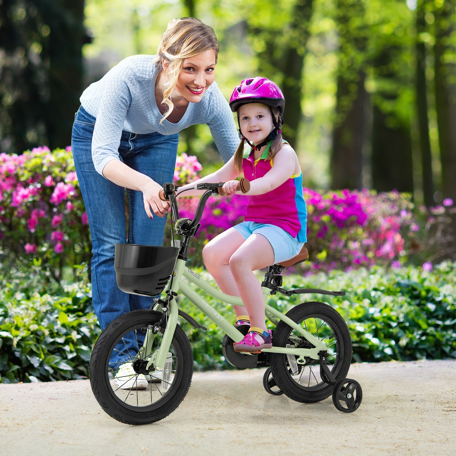 14-Inch Kids Bike Adjustable with Training Wheels for 3-5 Years Old
