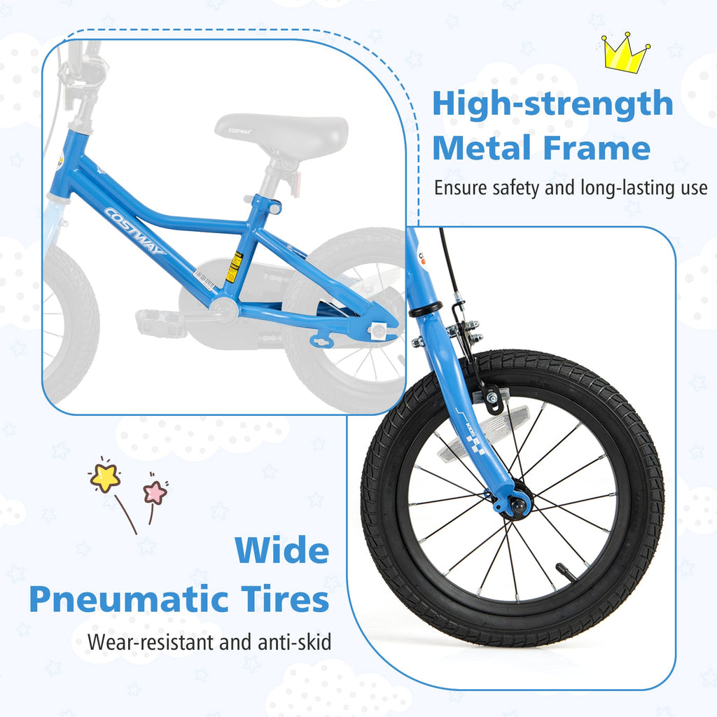 14 Inch Kids Bike with Removable Training Wheels for Aged 3-5 Years Old