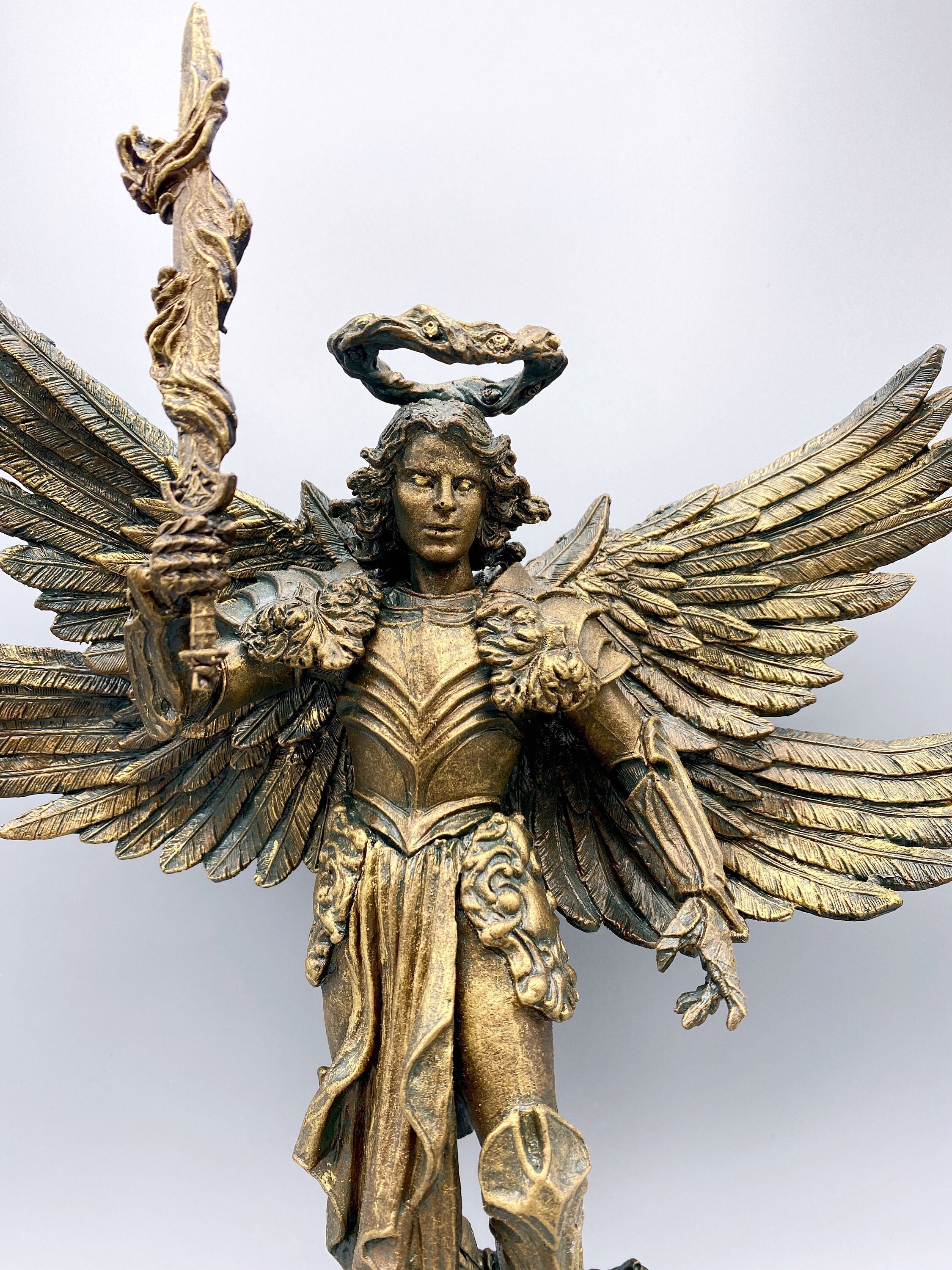 Saint Michael the Archangel Statue | Mythological Figurine | Myths and Legends Character Statue| Guardian Angel Statue for Gothic Home Decor