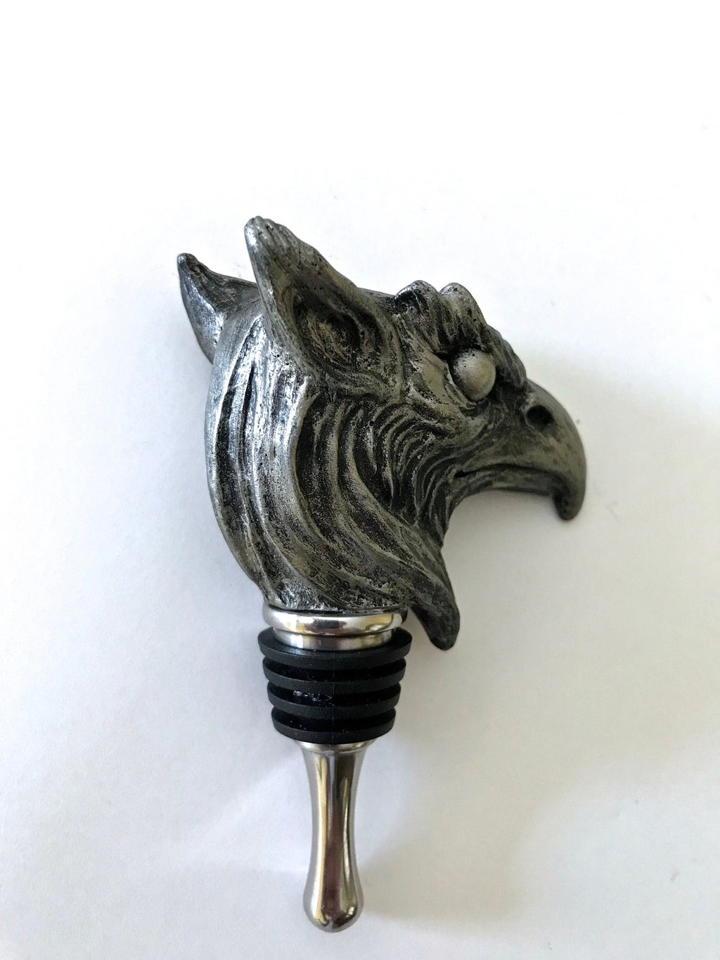 Griffin Winestopper, Hand Sculpted Resin,  Mythic Fantasy Art Barware | Legendary Creature Bottle Stopper | Fantasy Wine and Barware Gift
