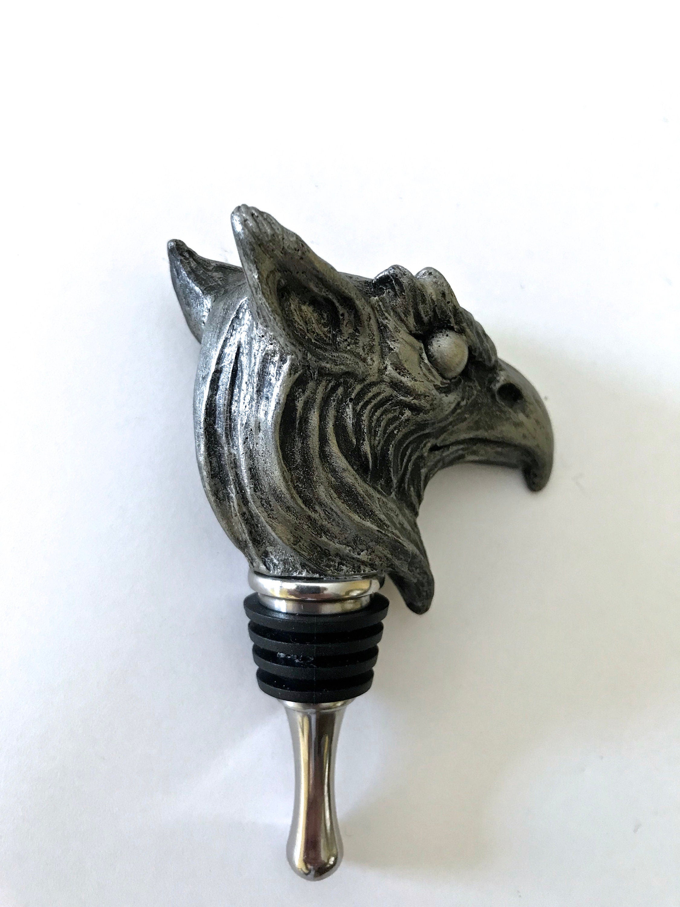 Griffin Winestopper, Hand Sculpted Resin,  Mythic Fantasy Art Barware | Legendary Creature Bottle Stopper | Fantasy Wine and Barware Gift