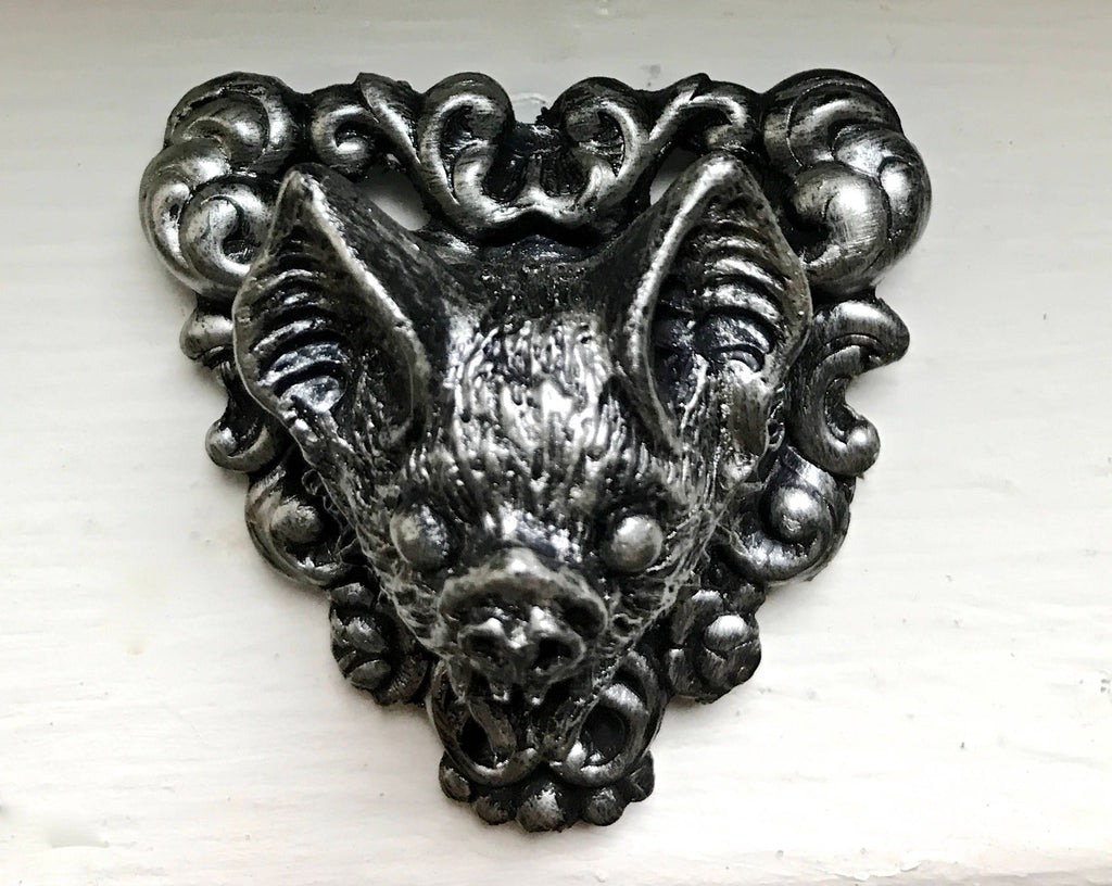 Vampire Bat Magnet, Hand Painted Resin Sculpture | Gothic Fantasy Decor | Vampire Bat Magnet for Fantasy and Gothic Decor