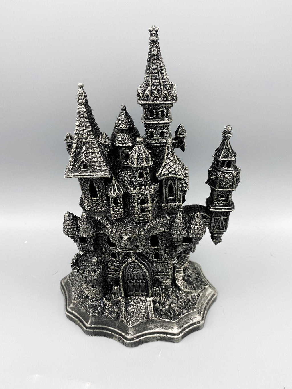 Castle Dracula, Gothic Hand Painted Resin Sculpture with LED Tea Light |Vampire Lair Gothic Statue |Gift for Gamers and Spooky Home Decor