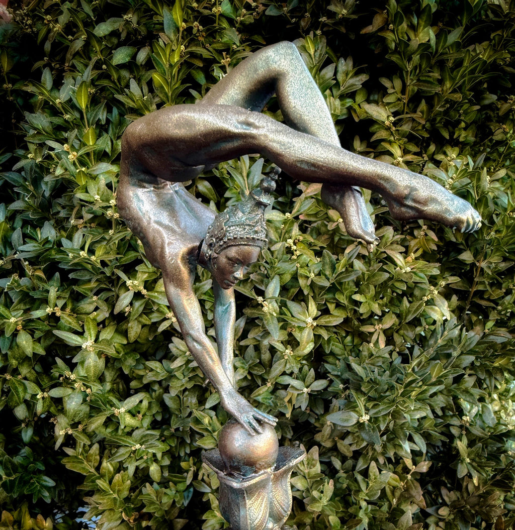 Grace in Balance, Contortionist Dancer Statue, Hand Painted Resin | Exotic Yoga Acrobat Figurine | Thai Dancer Statue for Yoga Lovers