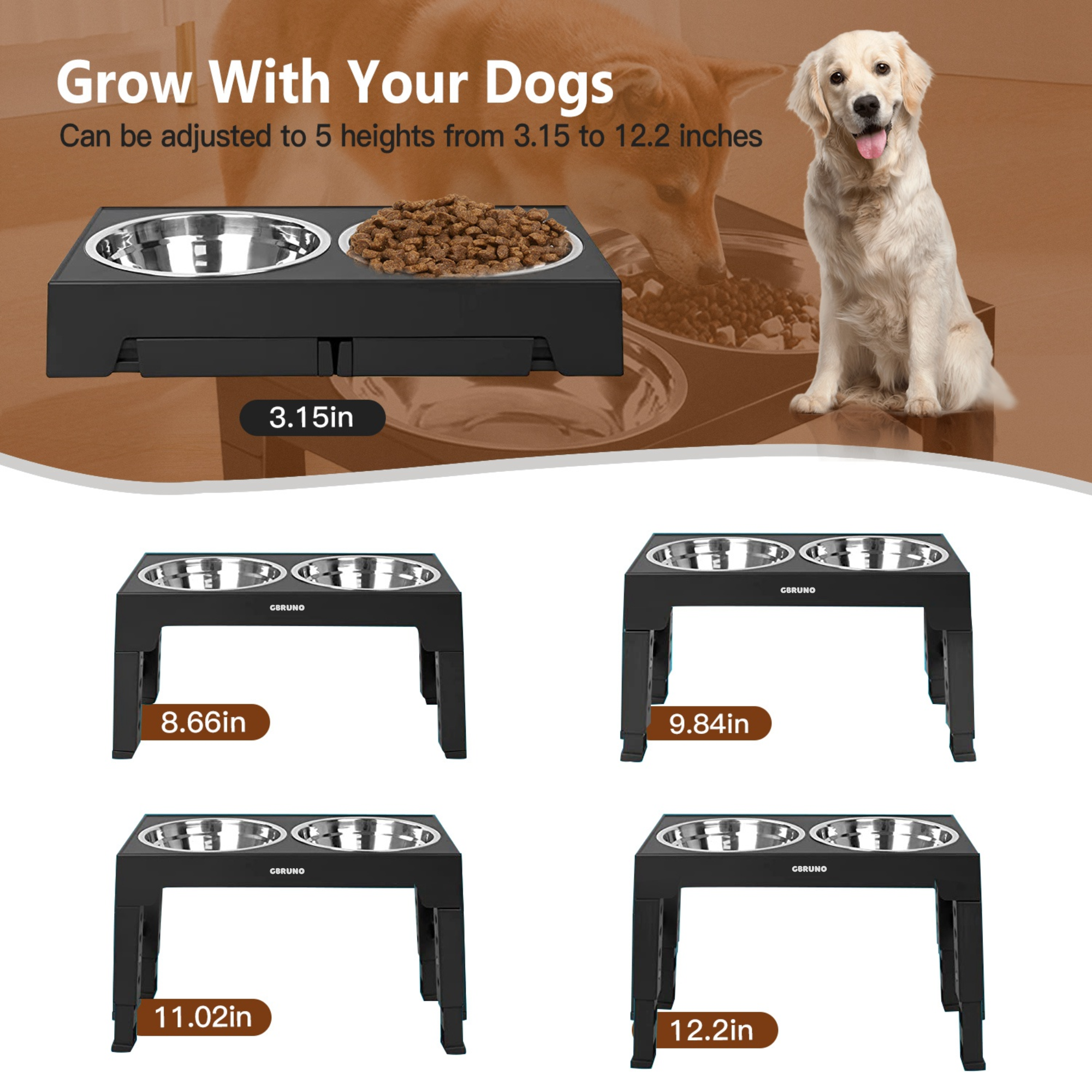 GBruno Dog Raised Bowls