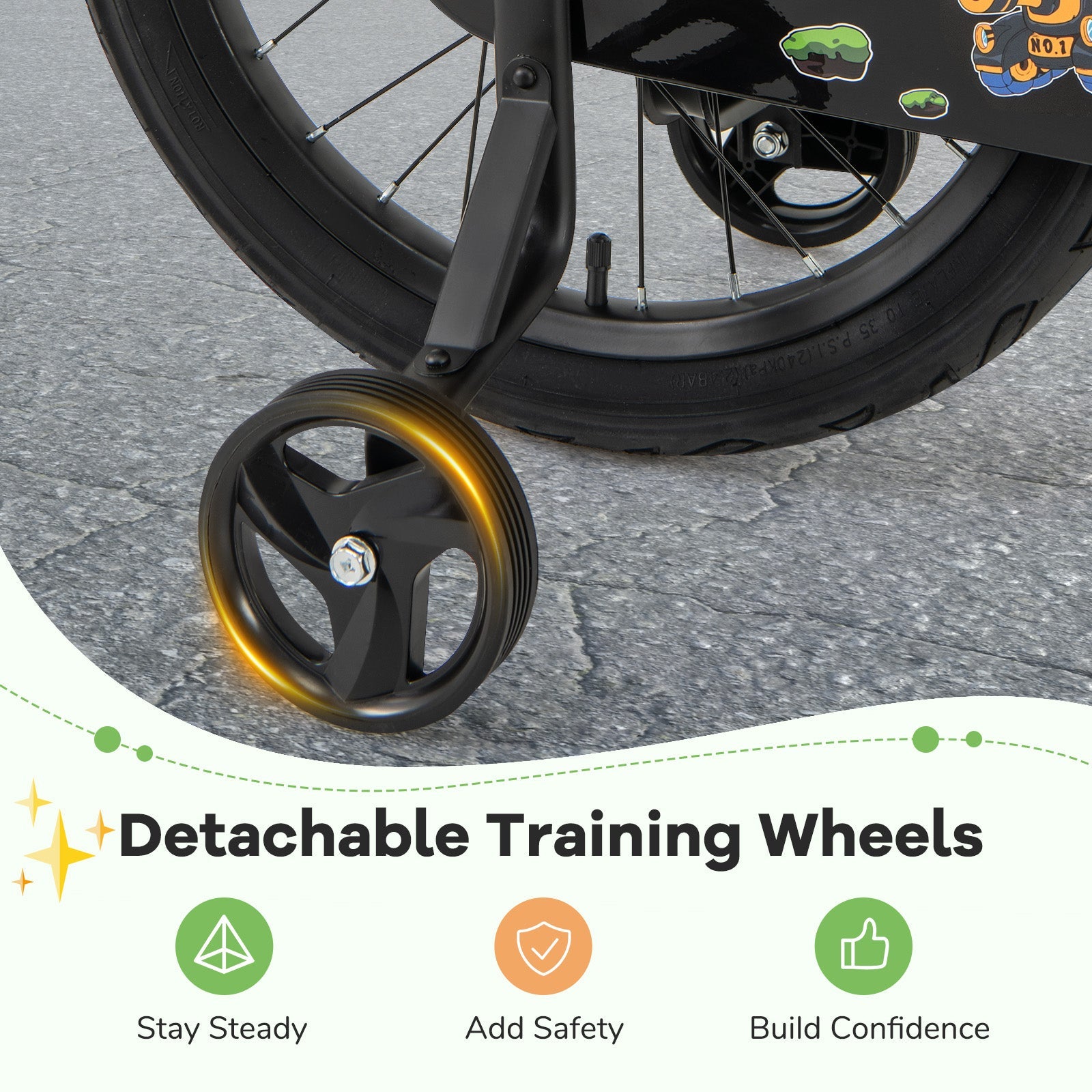16-Inch Kids Bike Adjustable with Training Wheels for 4-7 Years Old