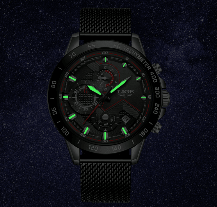 Men's Sports Waterproof Watch With  Stainless Steel Bracelet Unique Design Perfect Gift For Your Man