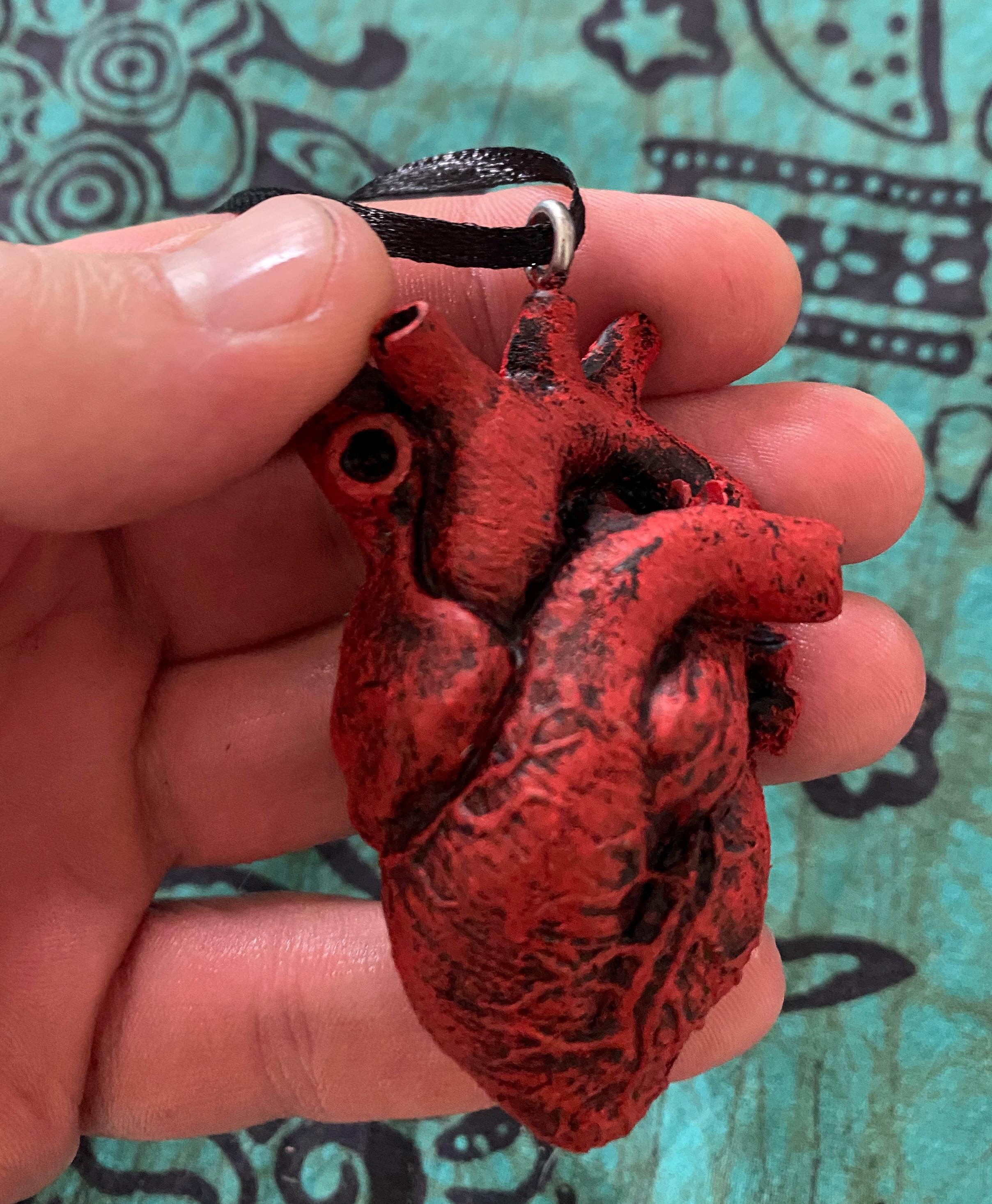 Anatomical Human Heart Ornament | Unique Gothic Home Decor | Resin Sculpture Anatomy Heart, Medical Gift and Gothic Holiday Decor
