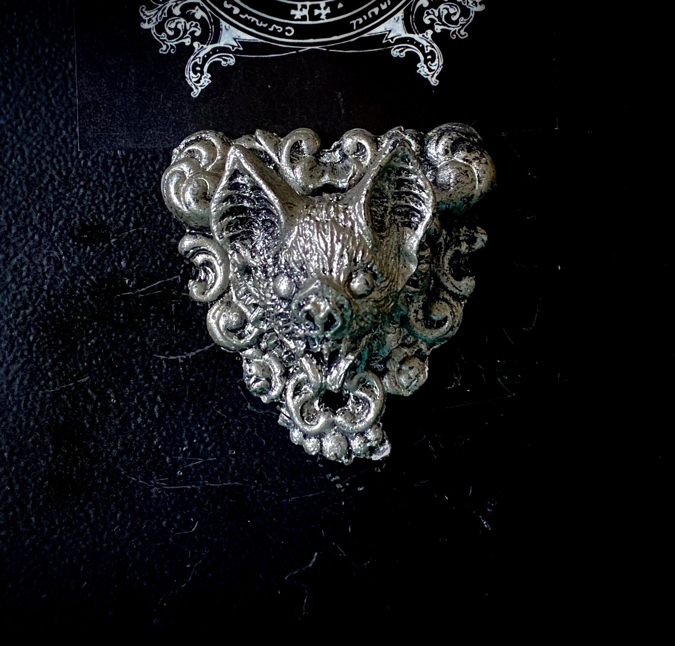 Vampire Bat Magnet, Hand Painted Resin Sculpture | Gothic Fantasy Decor | Vampire Bat Magnet for Fantasy and Gothic Decor
