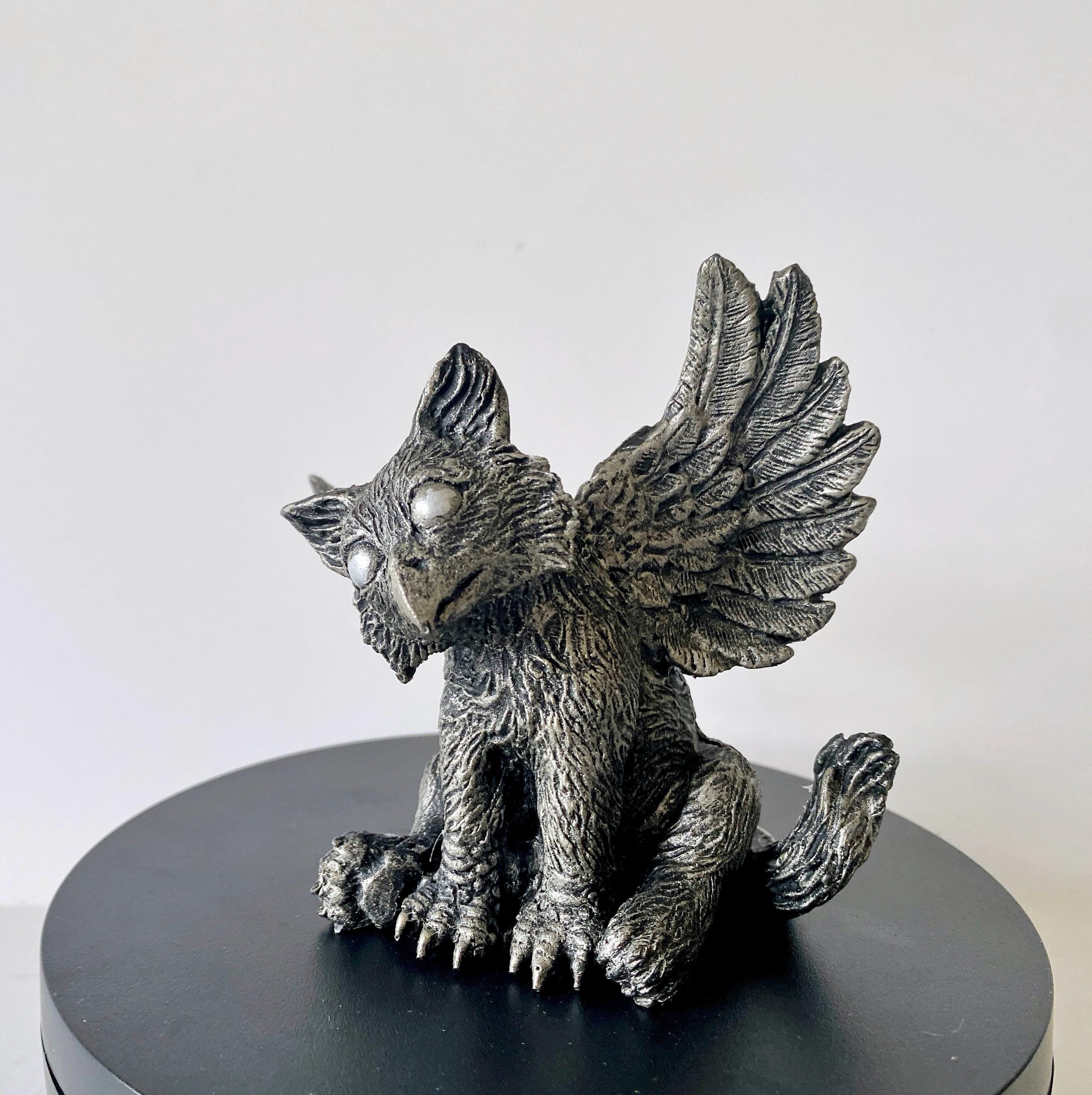 Baby Griffin Statue, Hand Painted Resin Sculpture | Mythical Creature Figurine | Unique Legendary Baby Griffin Figurine. Fantasy Art Gift