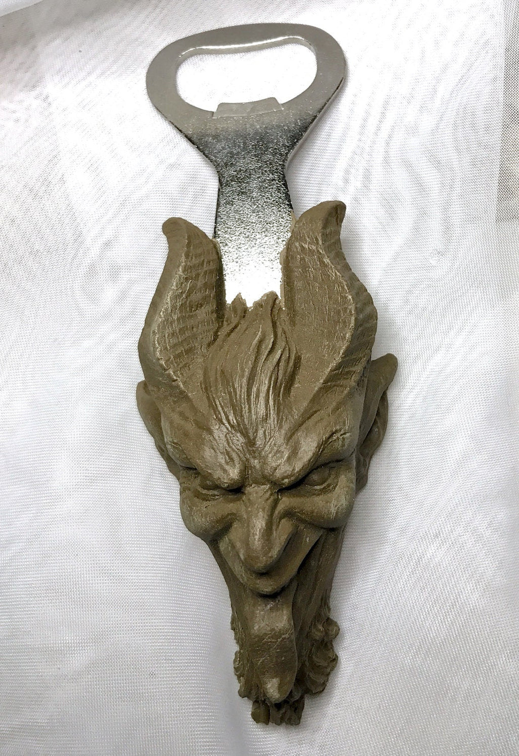 Krampus Opener, Hand Painted Resin, Bronze Finish | Gothic Holiday Barware | Krampus Devil Bottle Opener | Fantasy Gothic Barware Gift