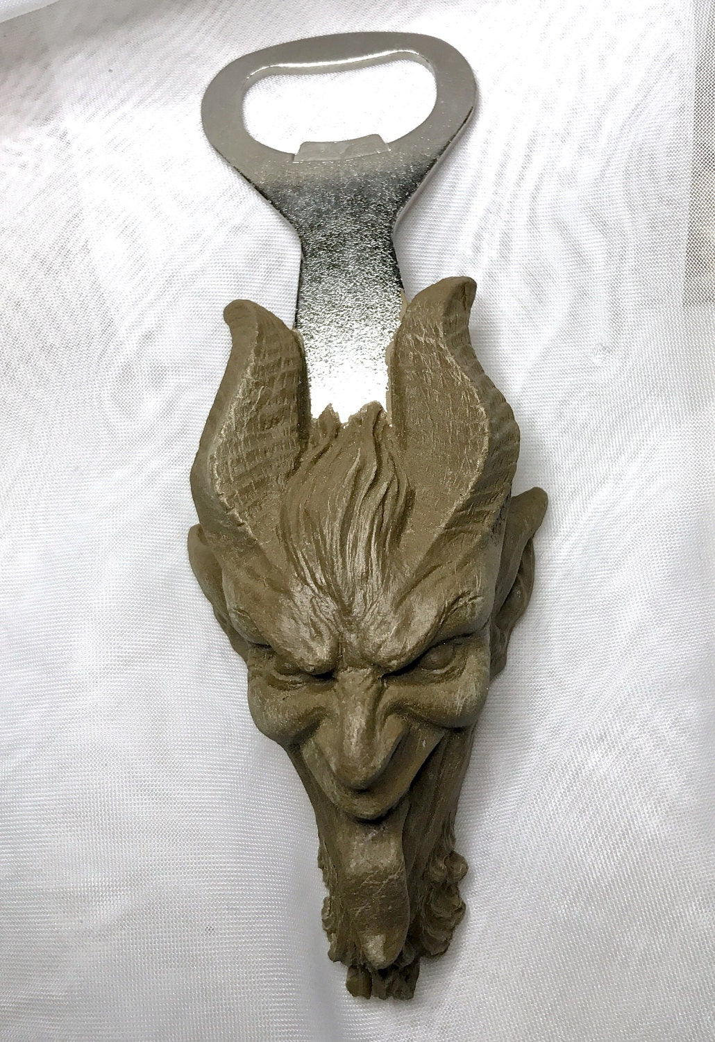 Krampus Opener, Hand Painted Resin, Bronze Finish | Gothic Holiday Barware | Krampus Devil Bottle Opener | Fantasy Gothic Barware Gift