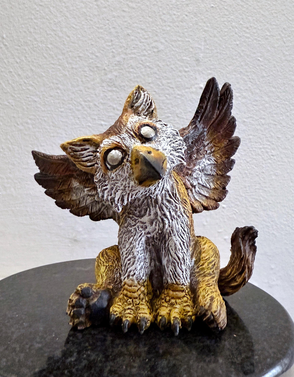 Baby Griffin Statue, Full Color Resin Sculpture | Mythical Creature Figurine | Unique Legendary Baby Griffin Figurine. Fantasy Art Gift