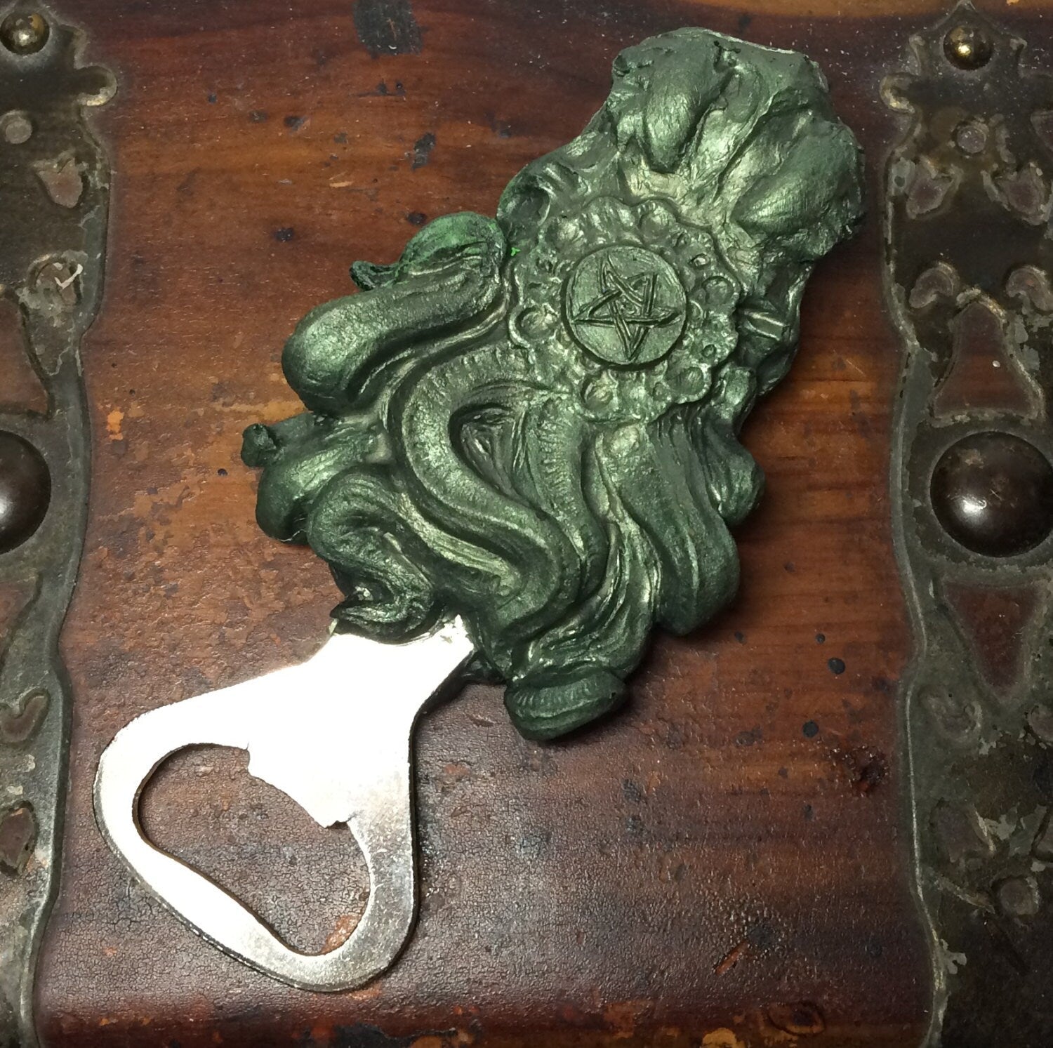 Cthulhu Bottle Opener, Hand Painted Resin | Gothic Cthulhu Barware, Lovecraftian Tentacle Bottle Opener | Fantasy Gothic Barware Gift