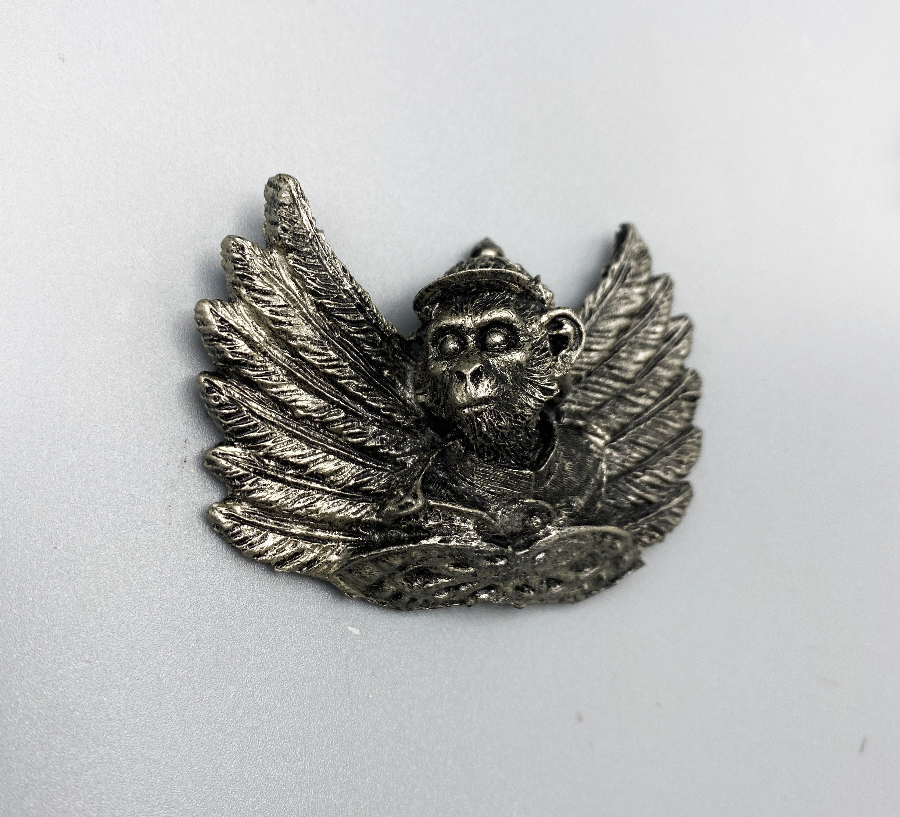 Flying Monkey Magnet, Hand Painted Resin Sculpture | Mythic Fantasy Decor | Winged Monkey Wizard of Oz Magnet for Fantasy and Gothic Decor