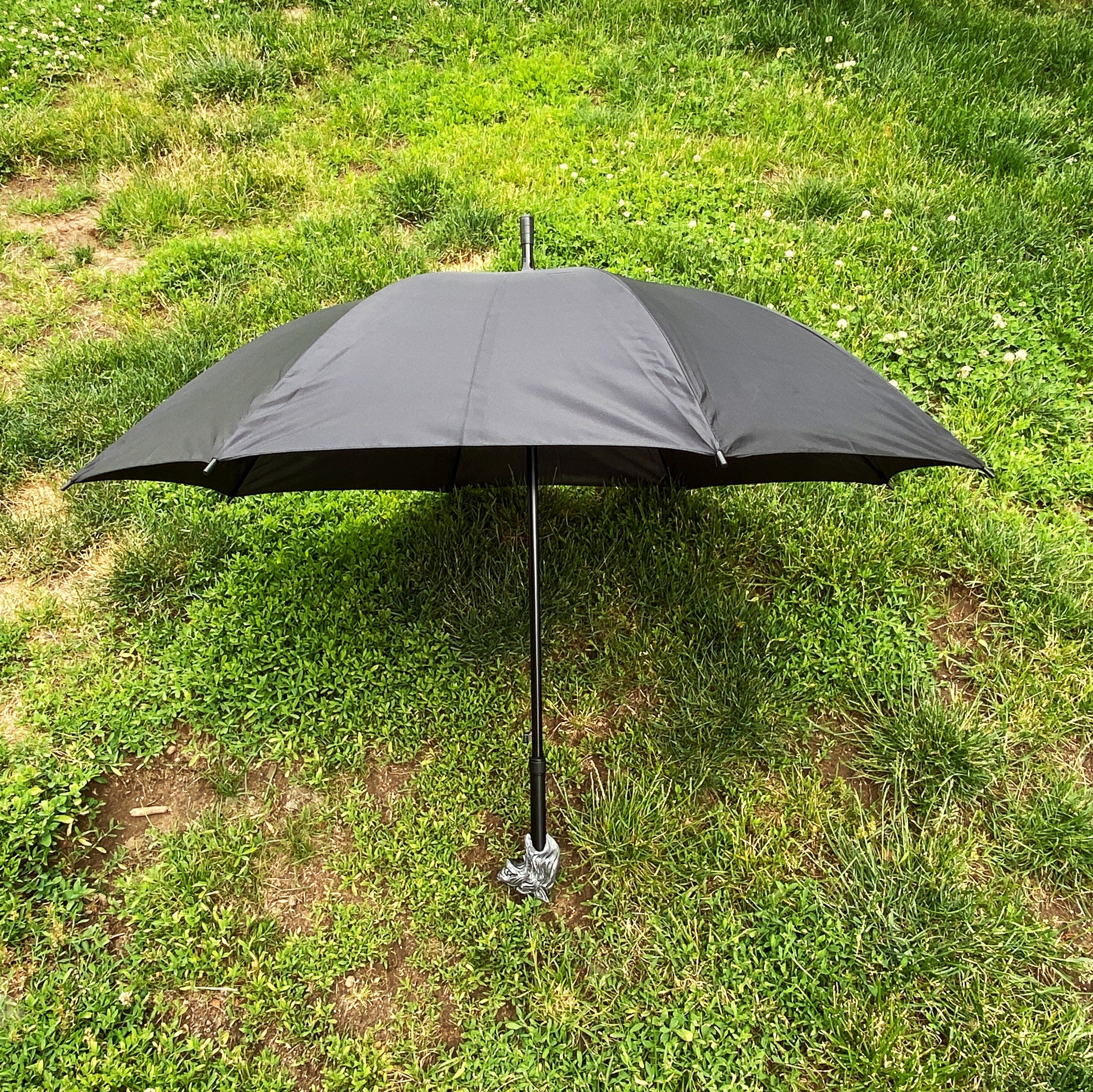 Wolf Head Umbrella, Hand Sculpted Resin | Medieval Gothic Umbrella | Fantasy Cosplay Direwolf Umbrella Cane, Gothic Accessory