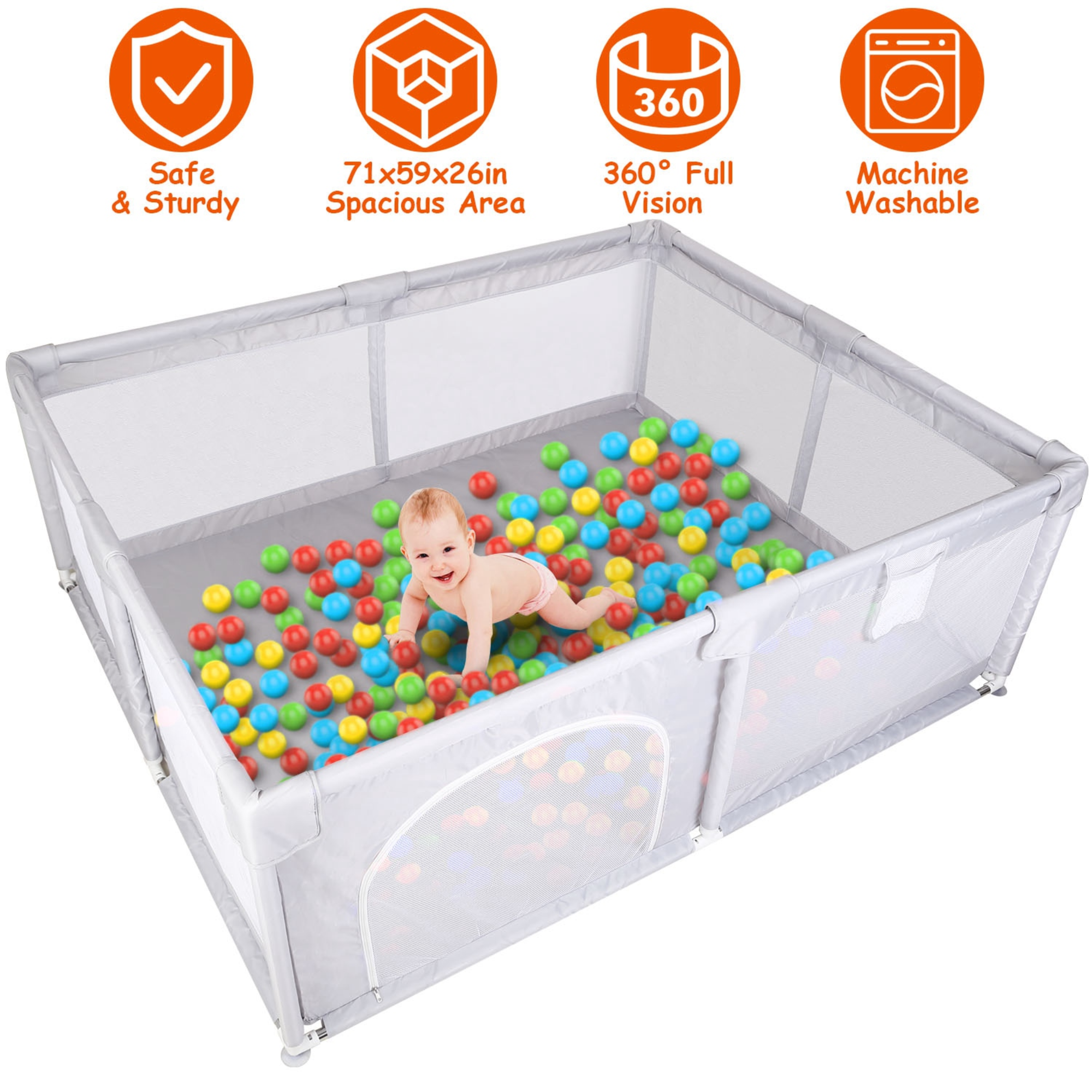 GBruno Baby Play Yard 71x59x26in
