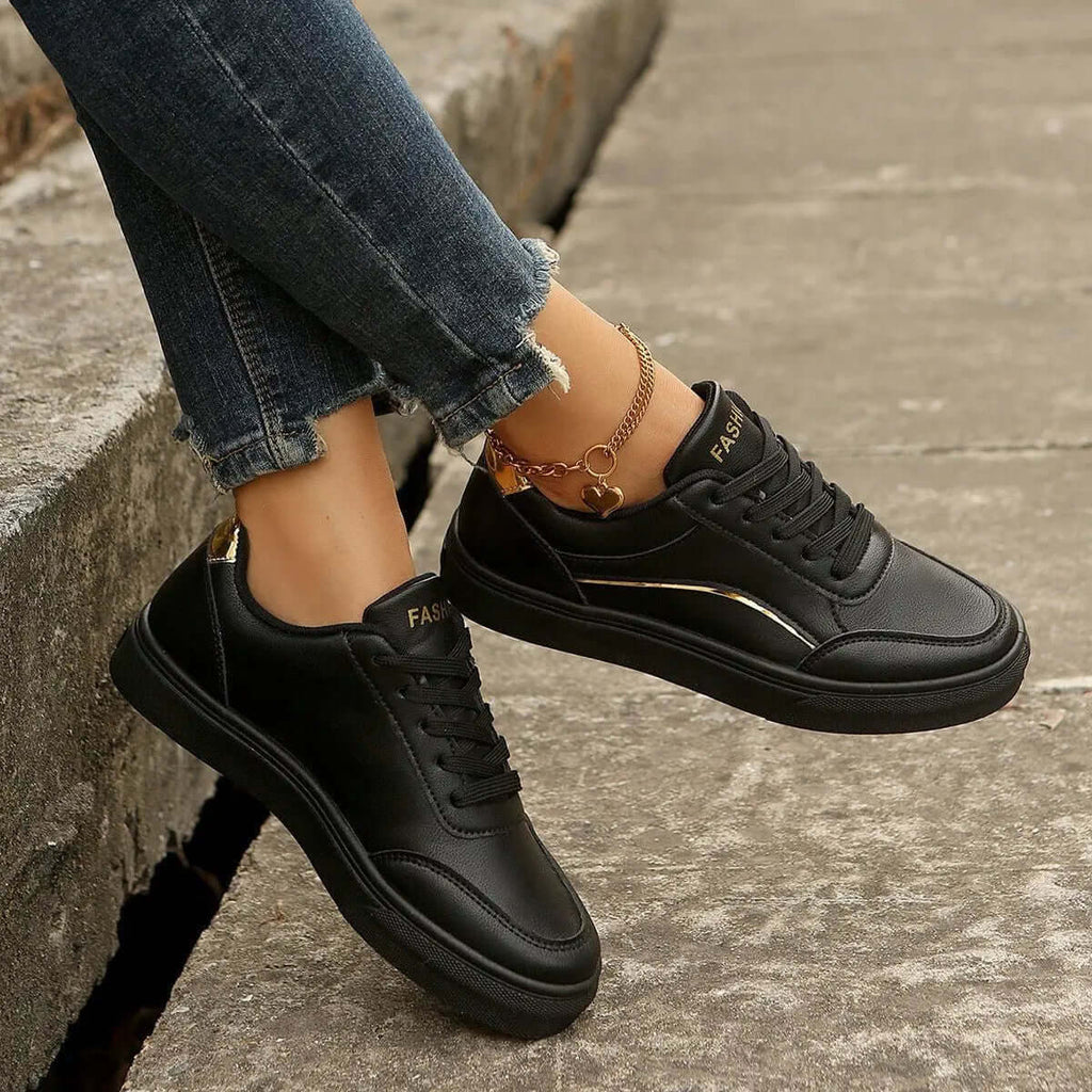 Fashionable Slip-on White Flats with Thick Sole for Women
