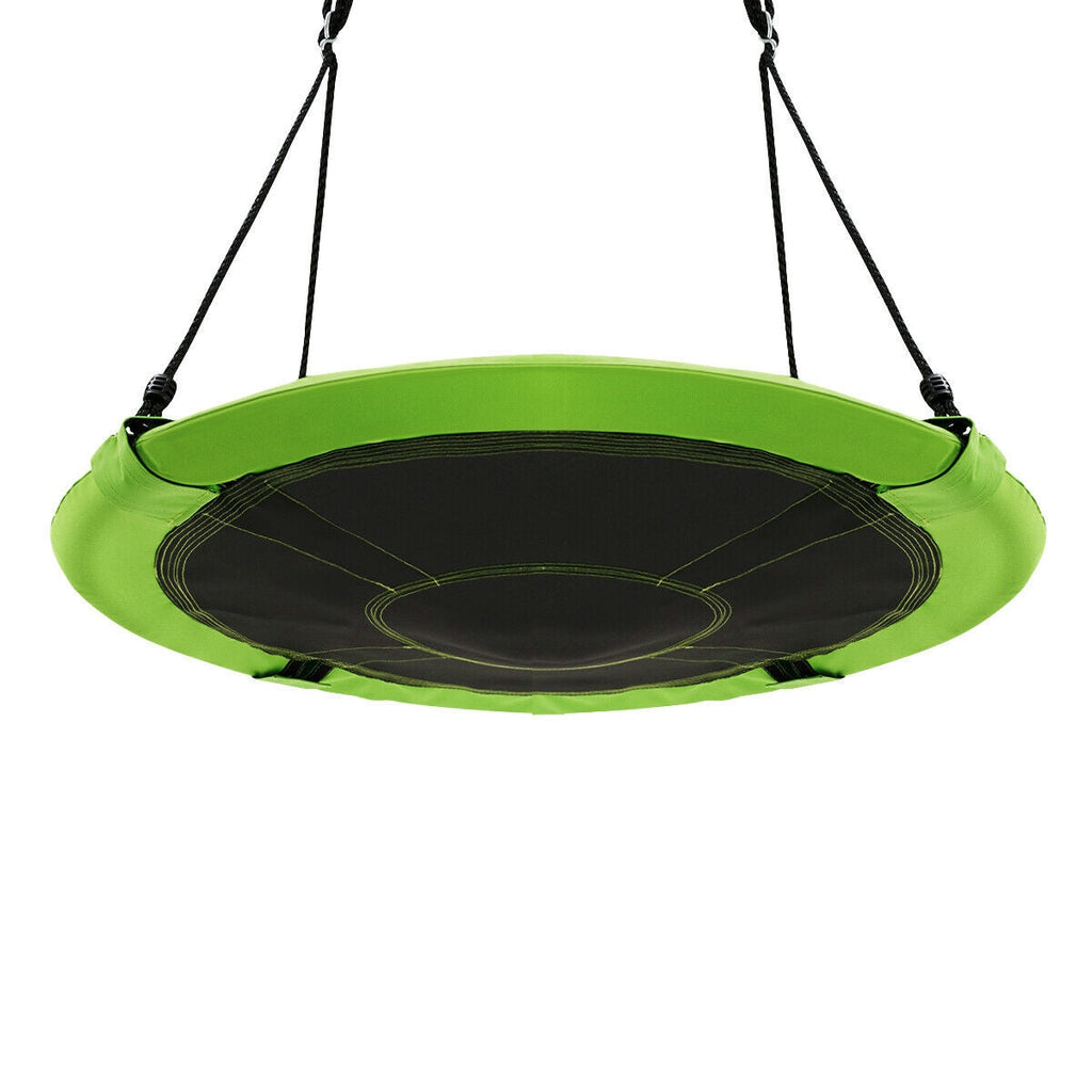 40 Inch Flying Saucer Tree Swing Indoor Outdoor Play Set-Green