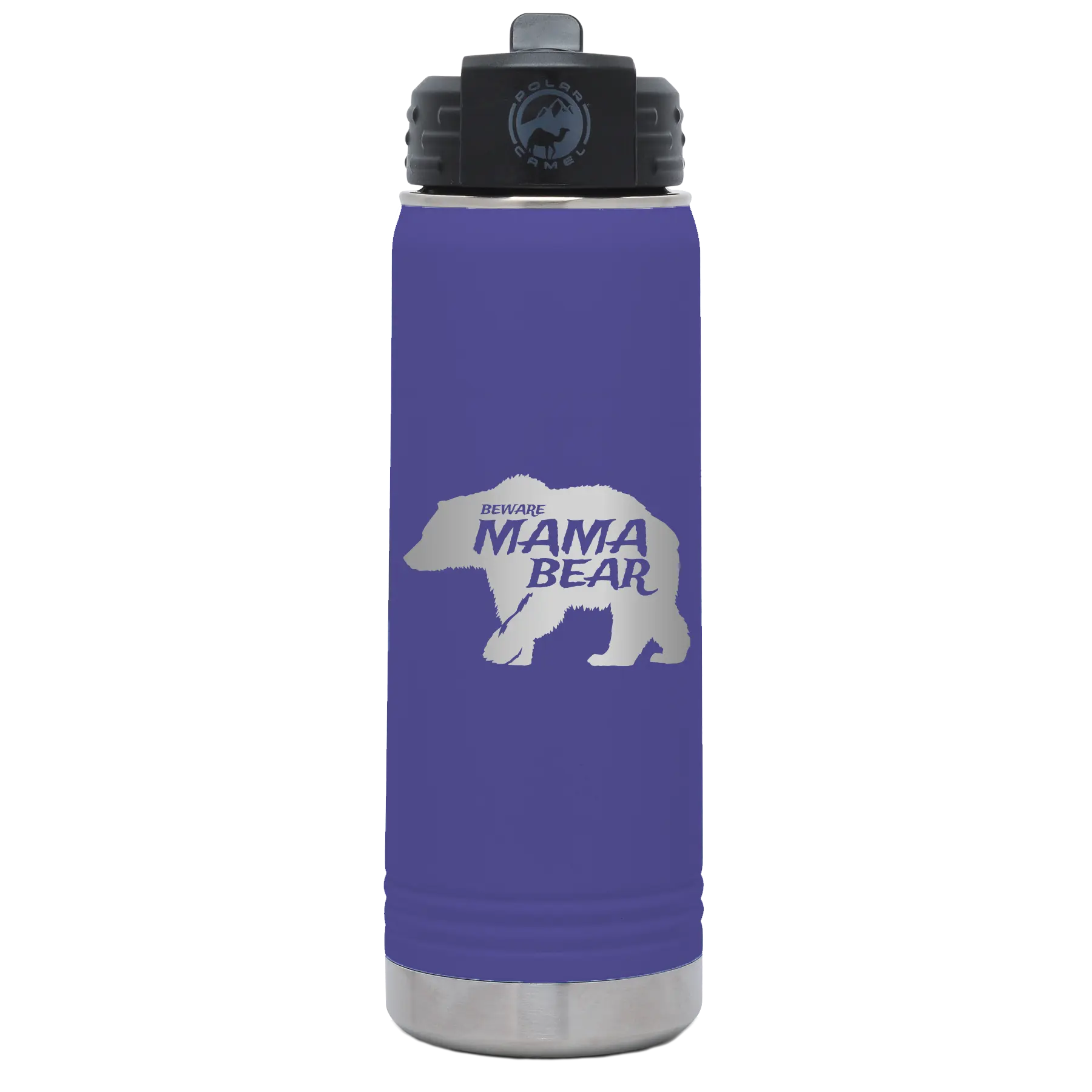 Beware Mama Bear 20 oz Water Bottle | Purple