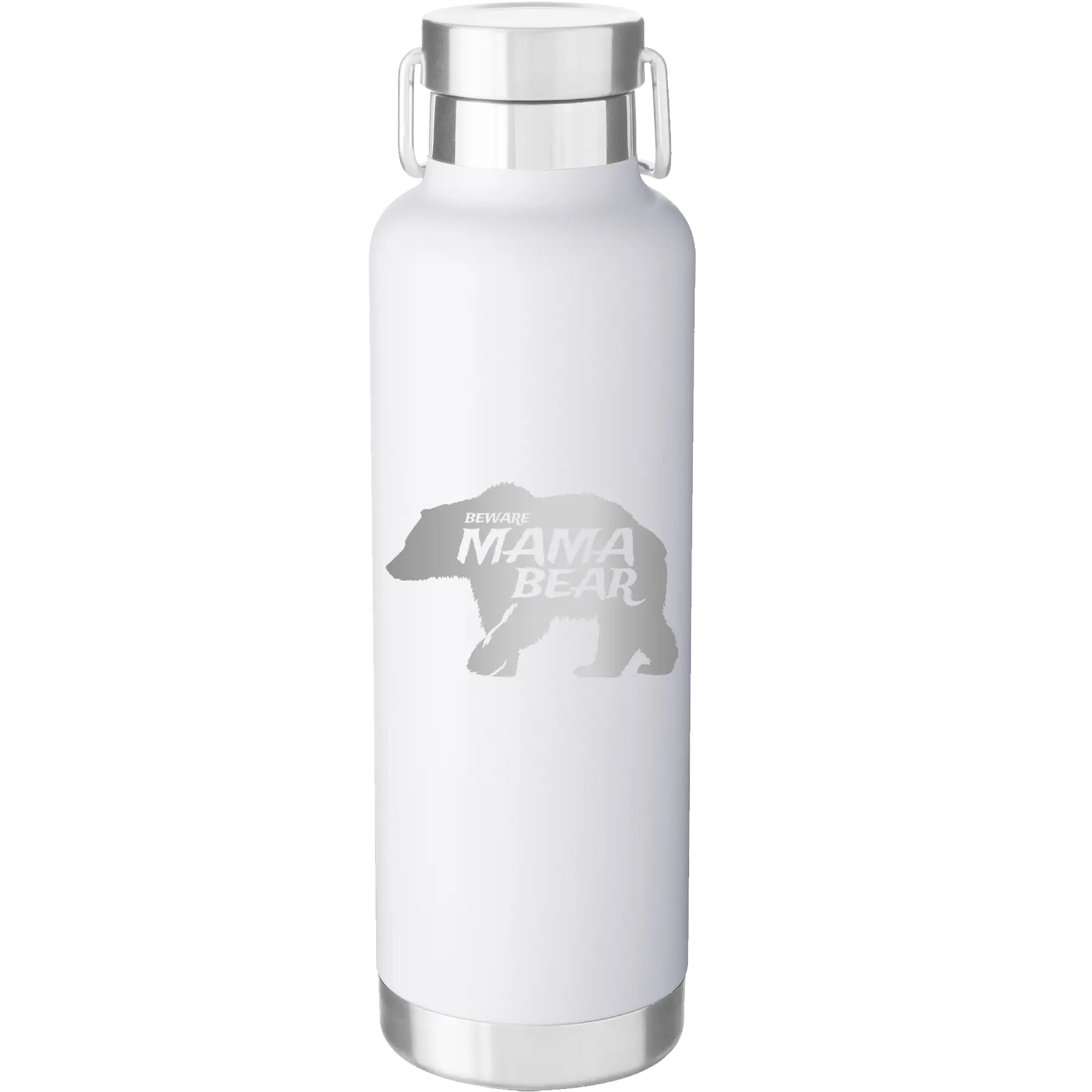 Beware Mama Bear 24 oz Water Bottle | White
