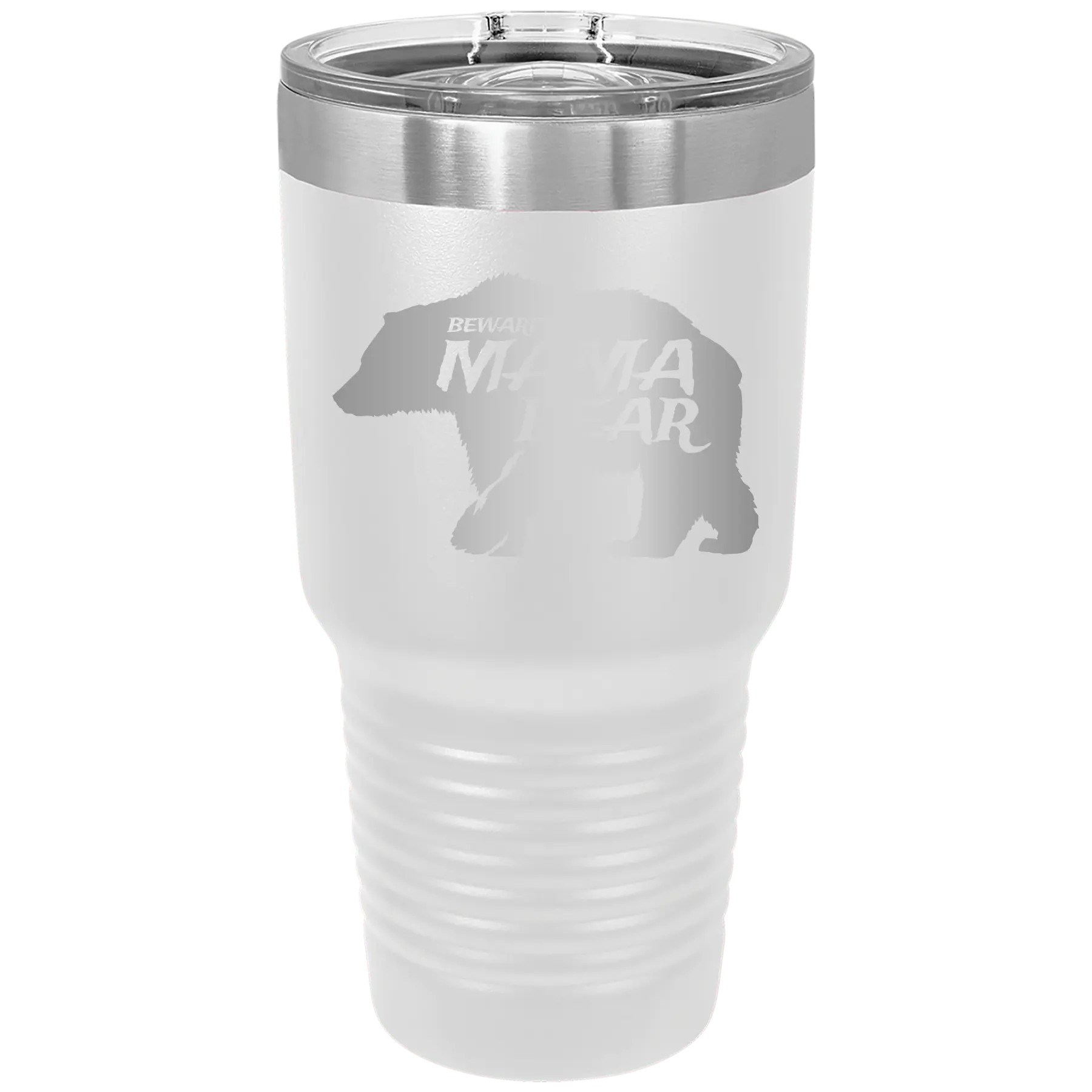 Beware Mama Bear 30 oz Tumbler | White