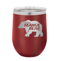 Beware Mama Bear Wine Cup | Maroon