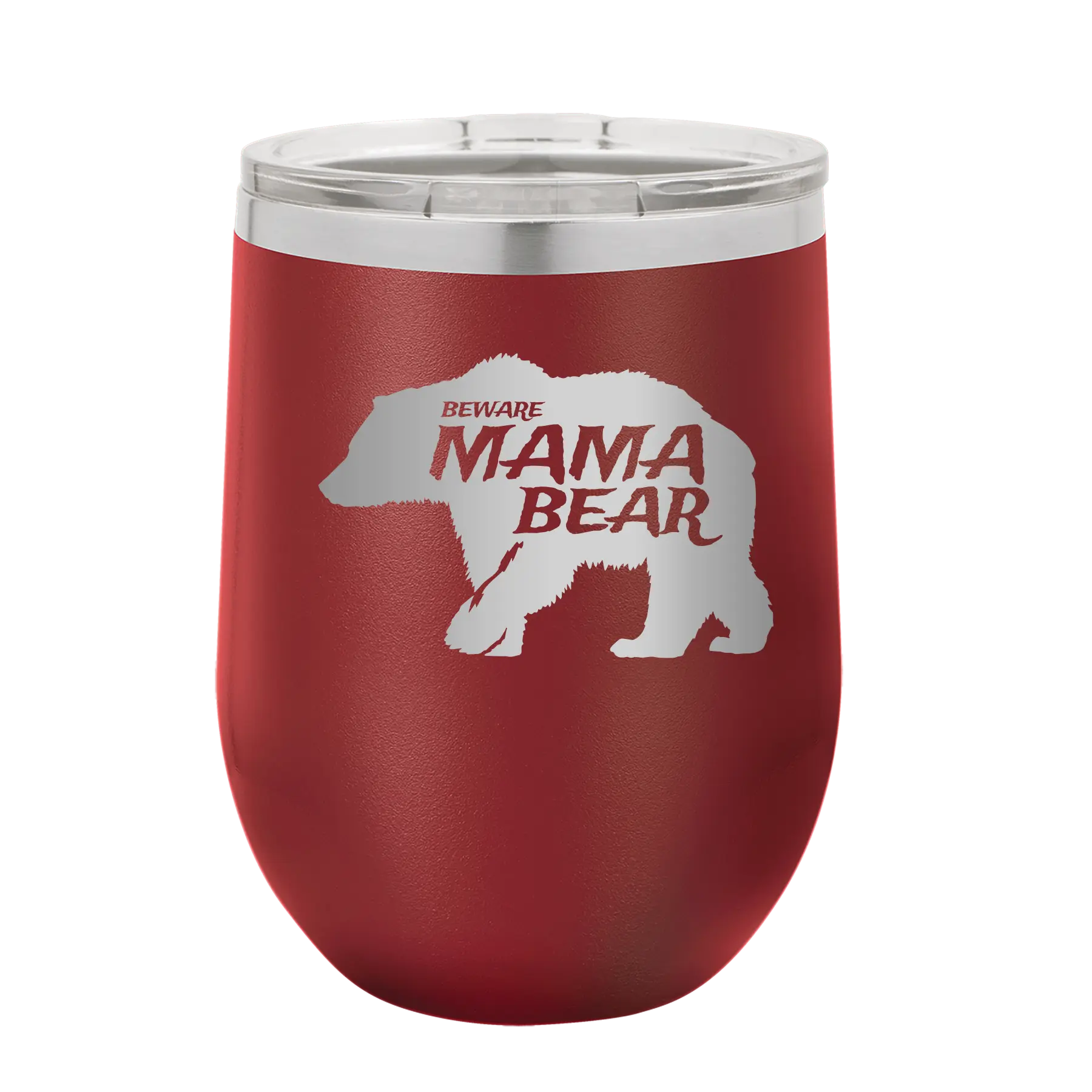 Beware Mama Bear Wine Cup | Maroon