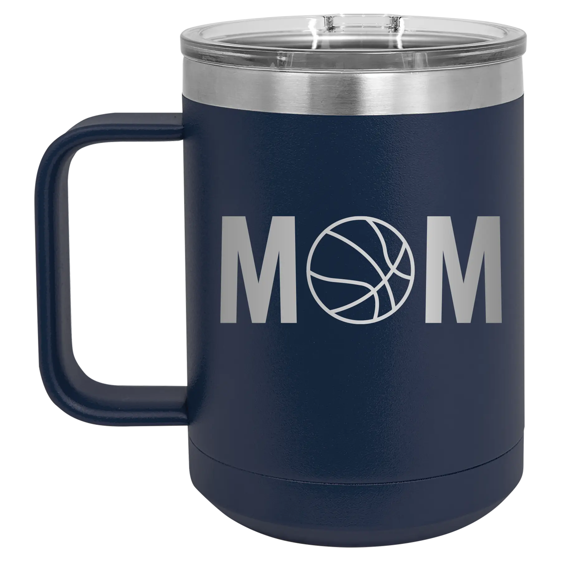 Mom Basketball 15 oz Mug | Navy