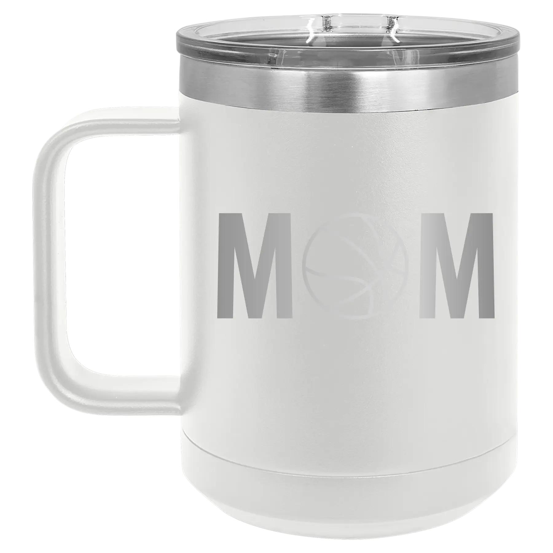 Mom Basketball 15 oz Mug | White