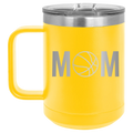 Mom Basketball 15 oz Mug | Yellow
