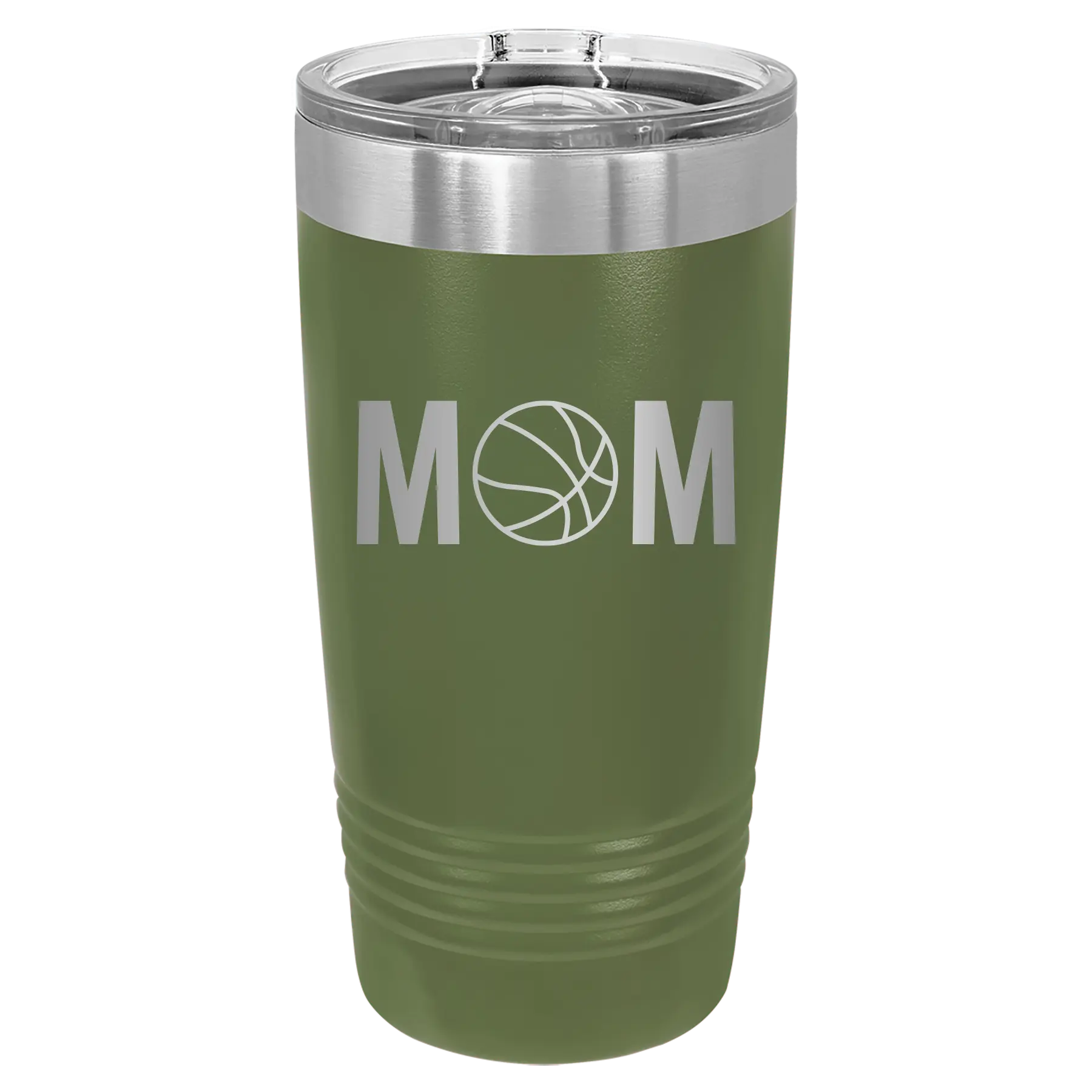 Mom Basketball 20 oz Tumbler | Olive Green