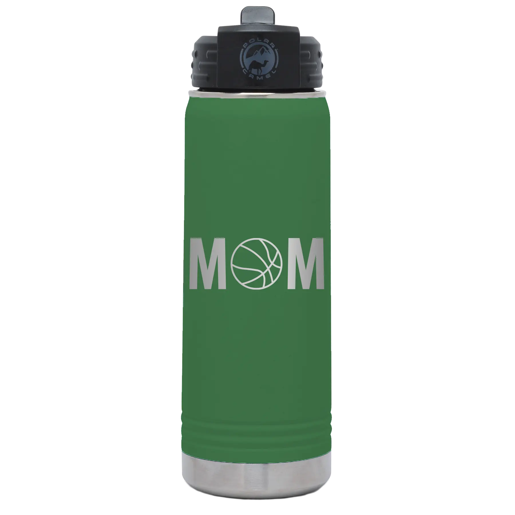 Mom Basketball 20 oz Water Bottle | Green