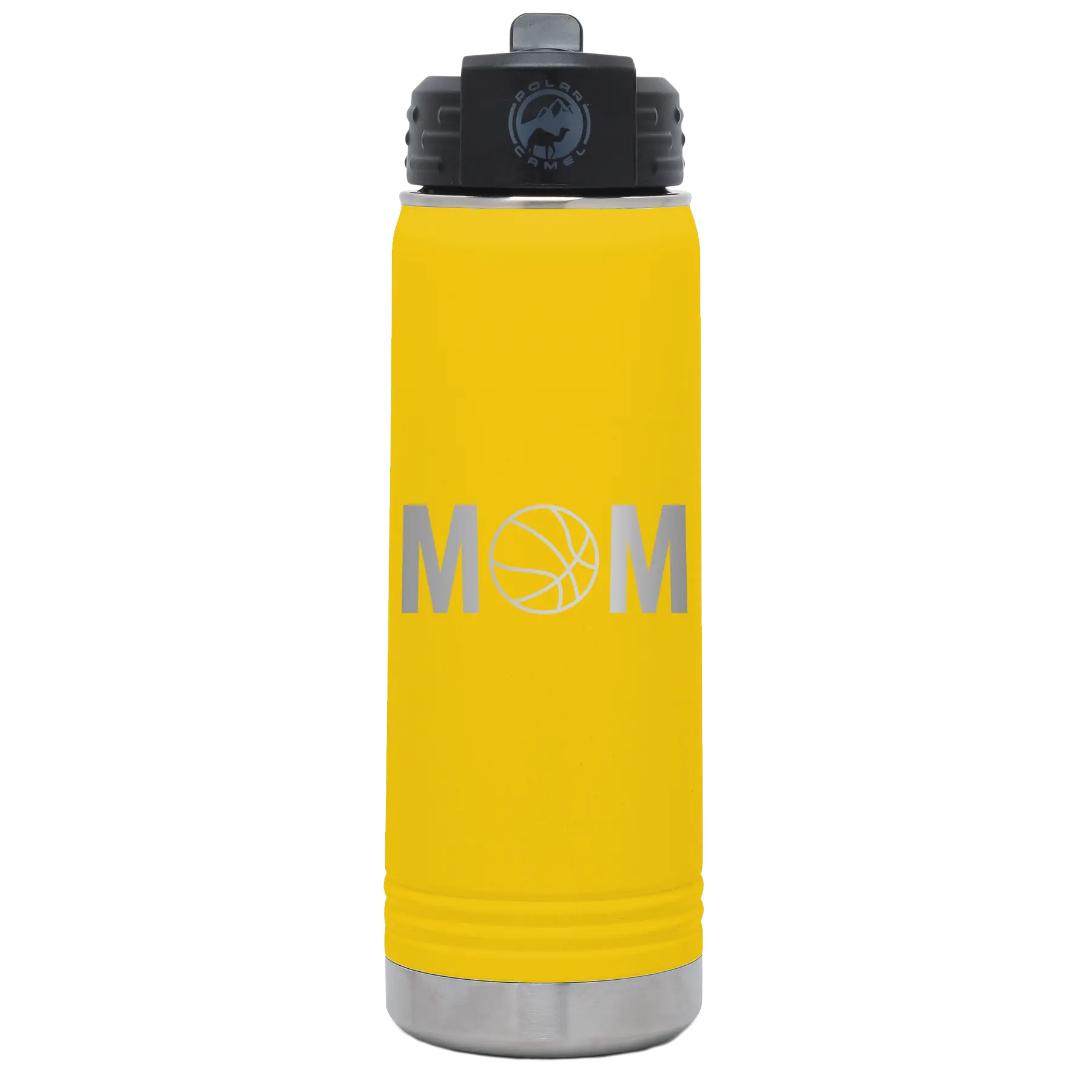 Mom Basketball 20 oz Water Bottle | Yellow