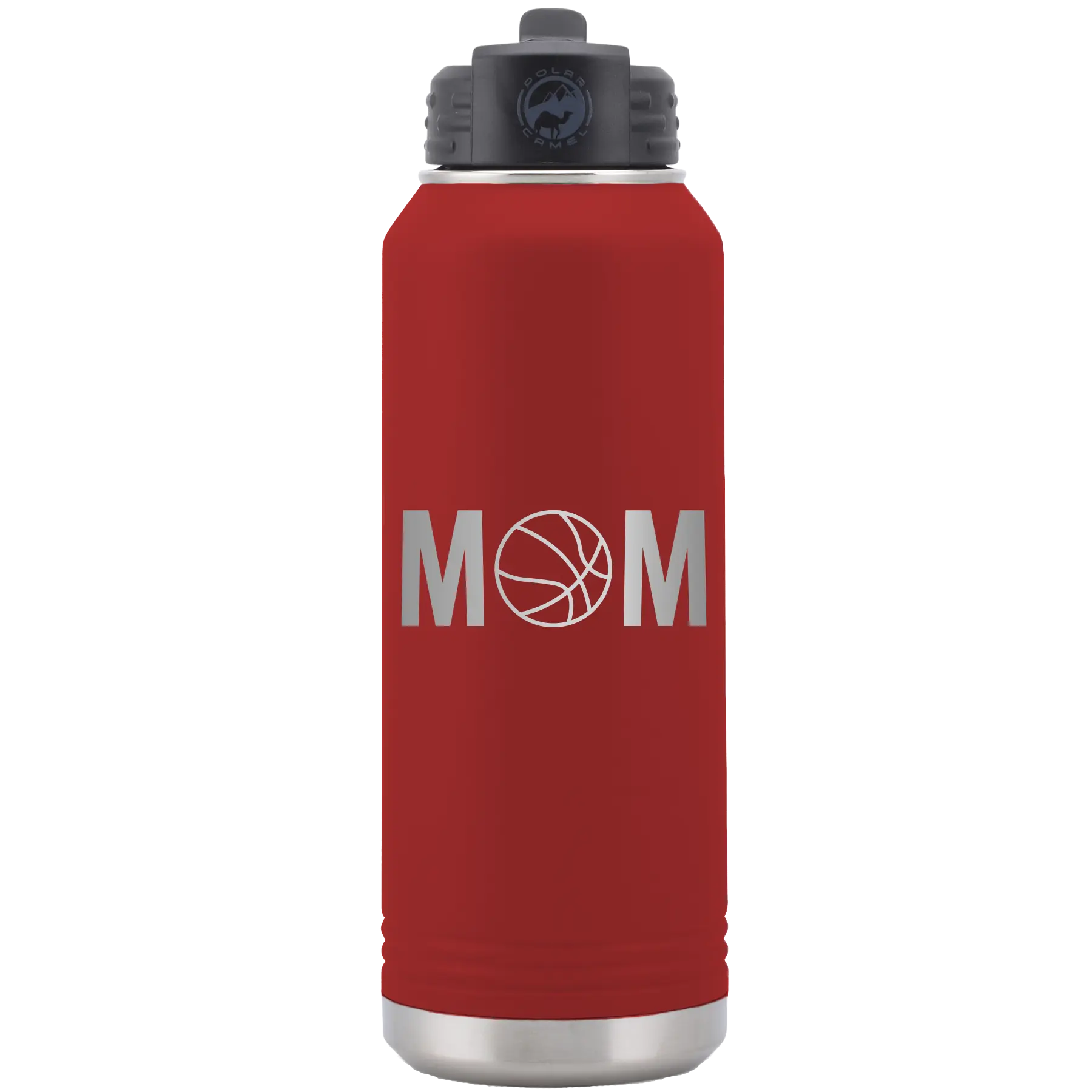 Mom Basketball 32 oz Water Bottle | Maroon