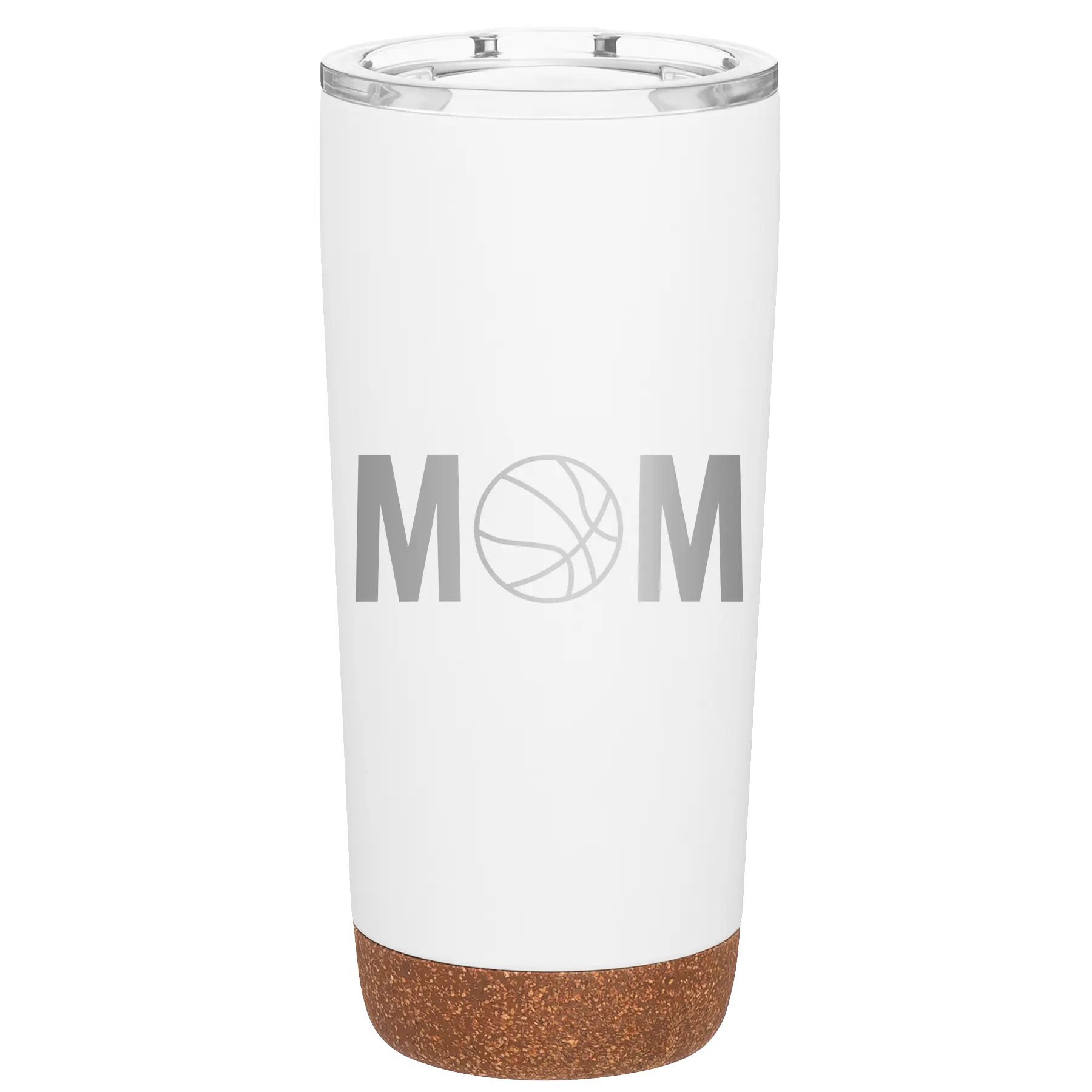 Mom Basketball 20 oz Tumbler | White