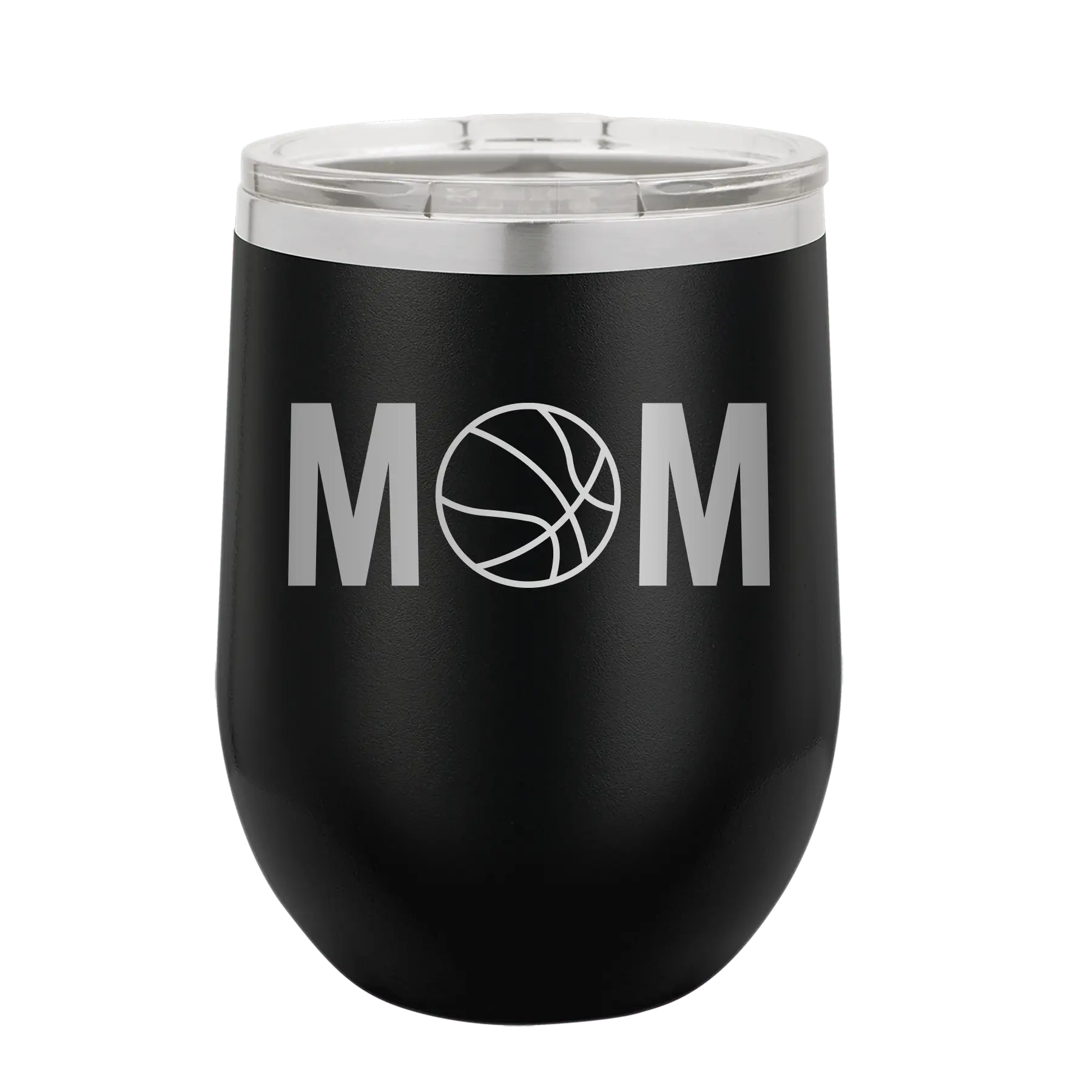 Mom Basketball Wine Cup | Black