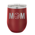 Mom Basketball Wine Cup | Maroon