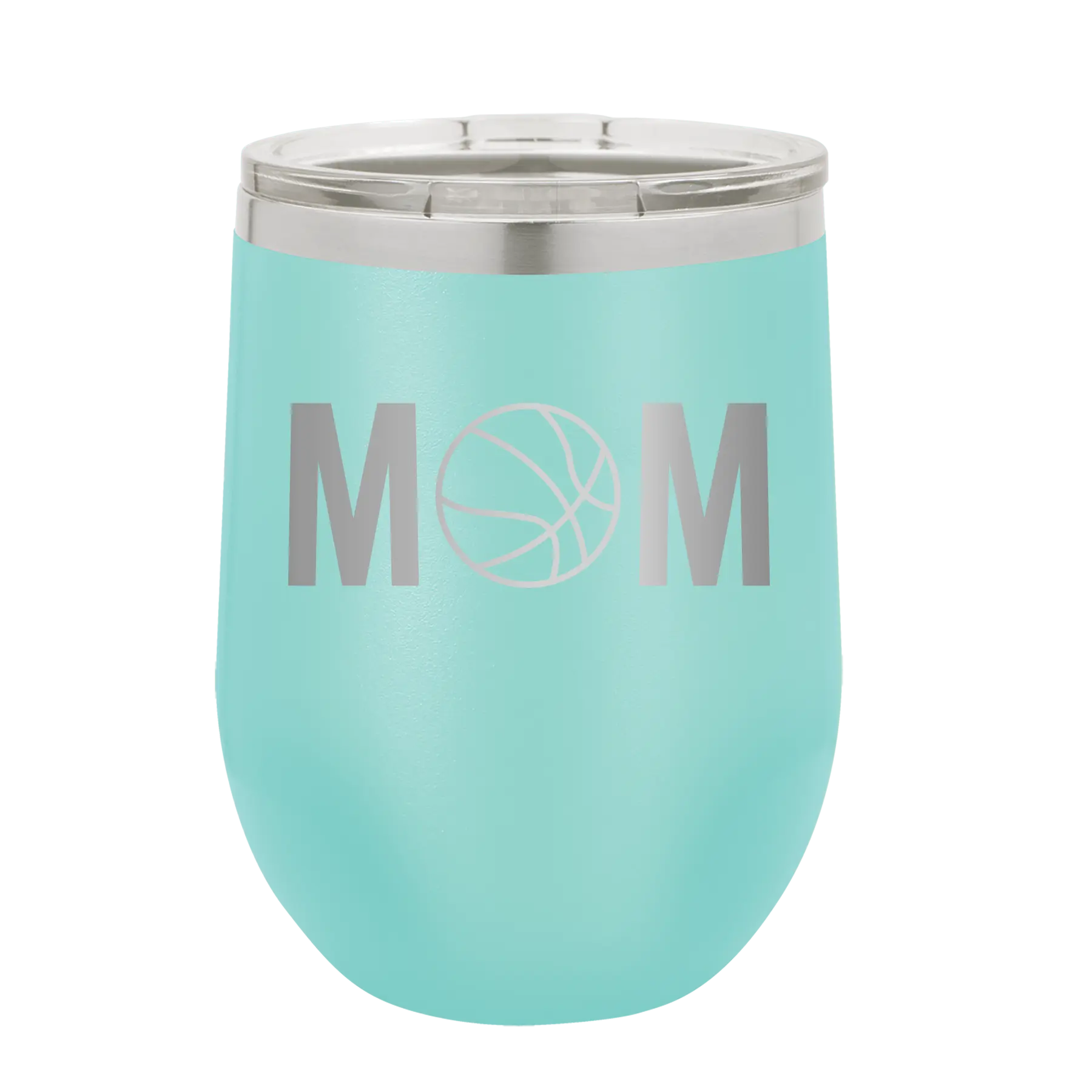 Mom Basketball Wine Cup | Teal