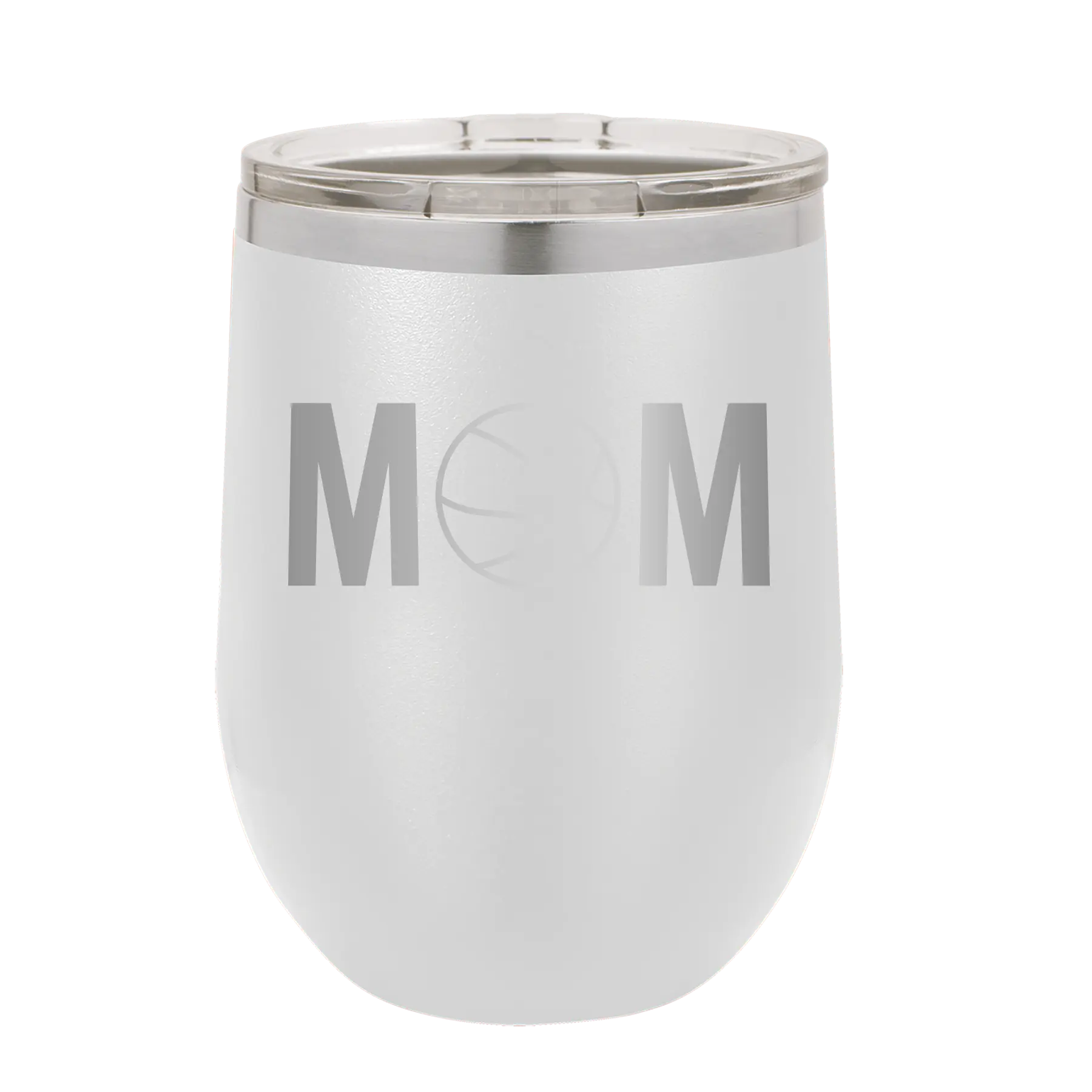 Mom Basketball Wine Cup | White