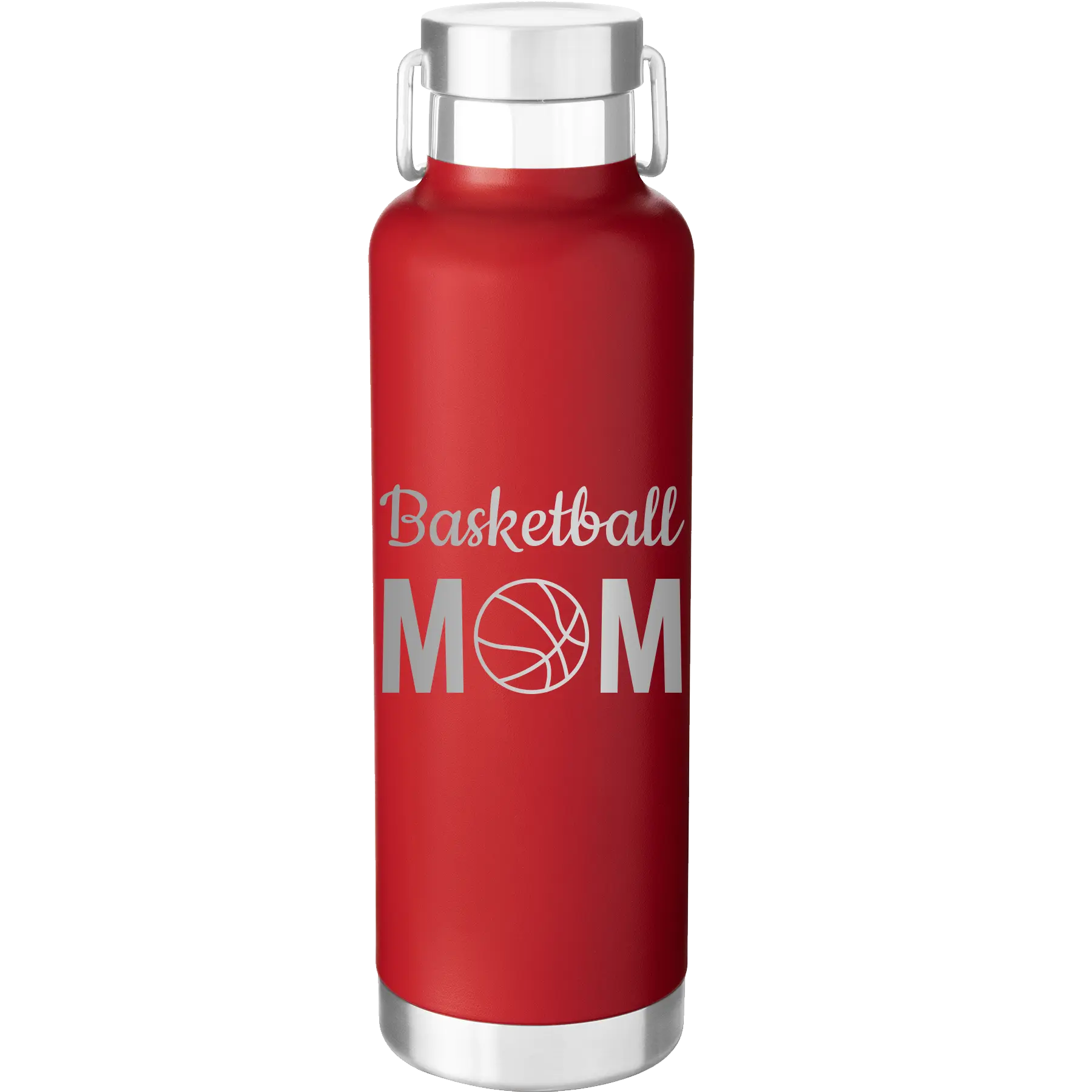 Mom Basketball2 24 oz Water Bottle | Red