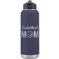 Mom Basketball2 32 oz Water Bottle | Navy
