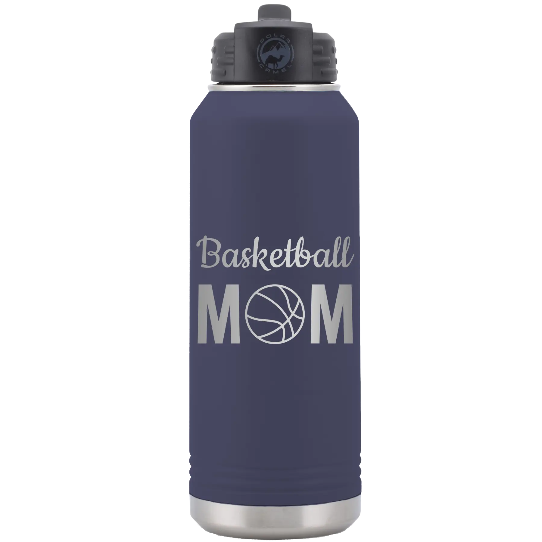 Mom Basketball2 32 oz Water Bottle | Navy